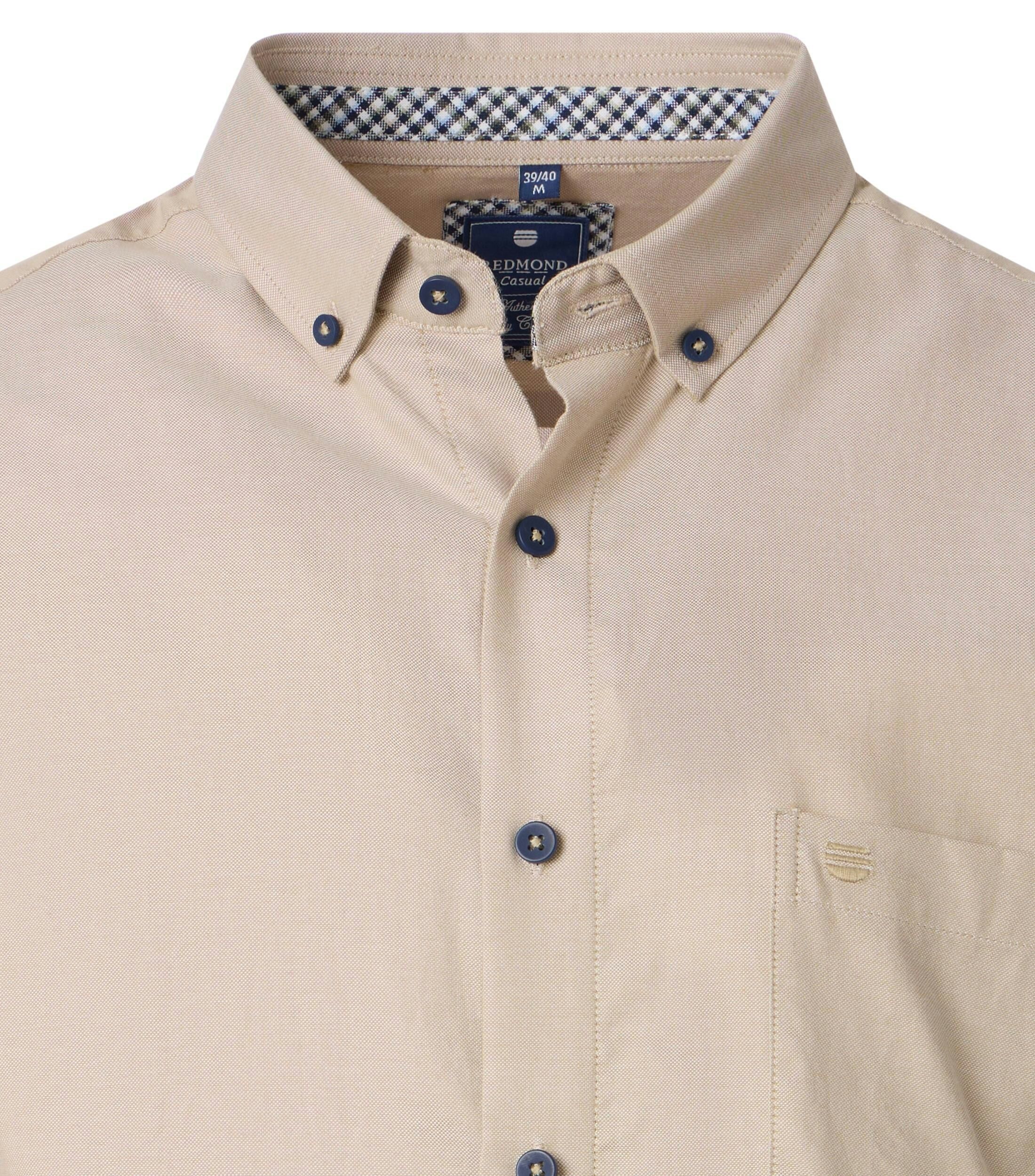 Redmond comfort fit overhemd, Oxford, beige