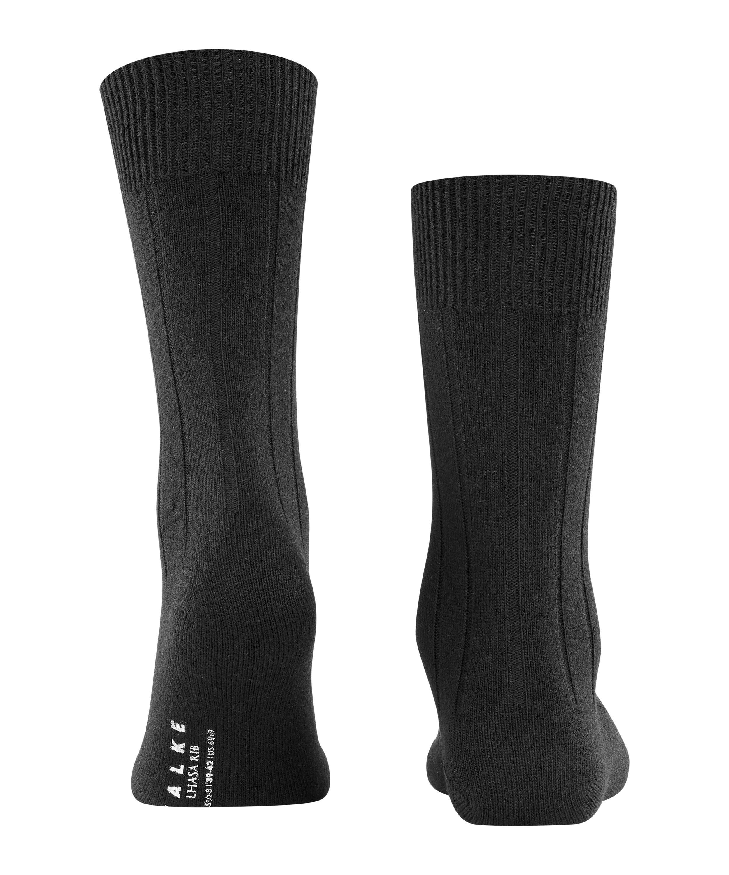 FALKE Lhasa Rib herensokken, zwart (black)