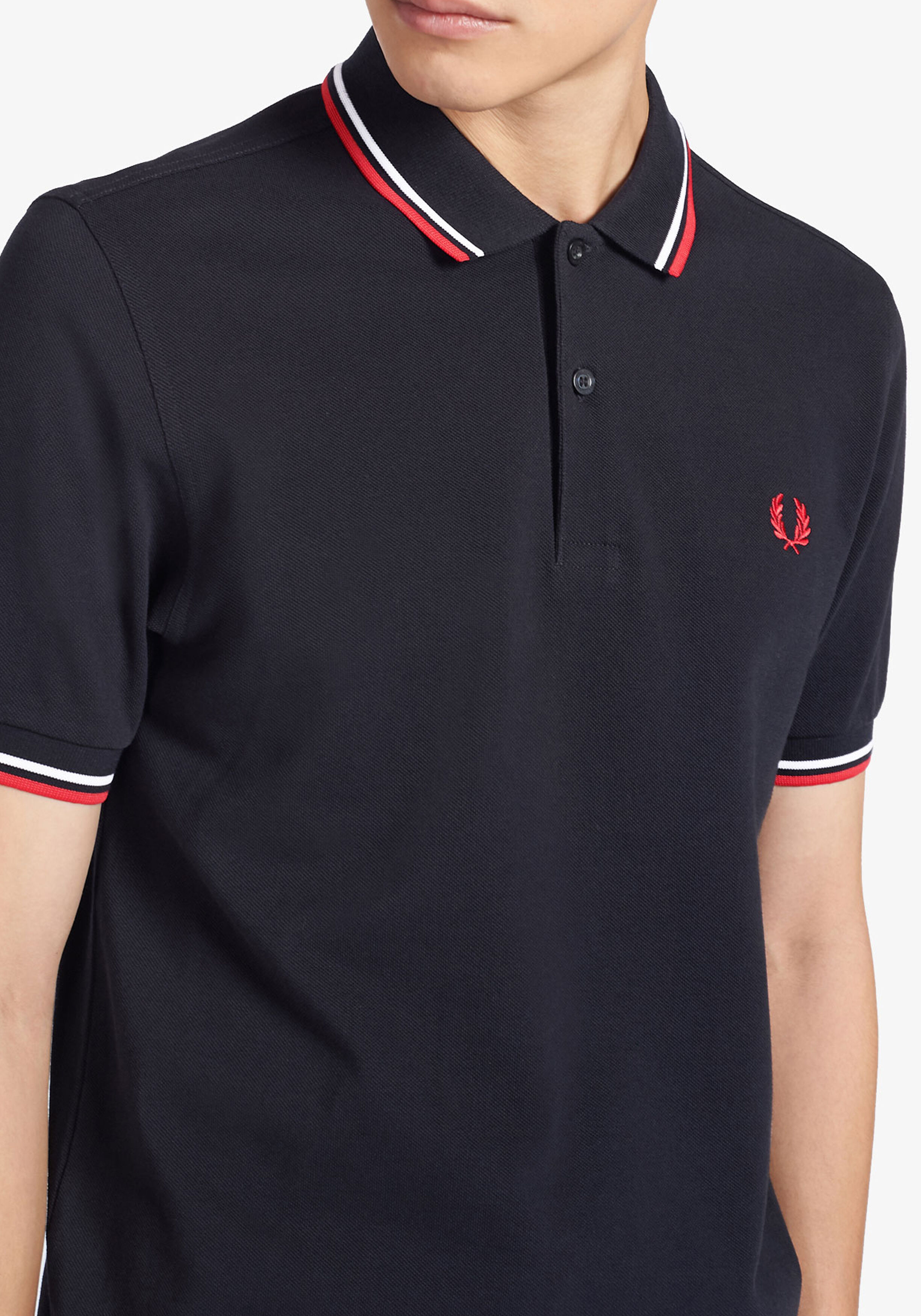 Fred Perry M3600 polo twin tipped shirt, heren polo Navy / White / Red