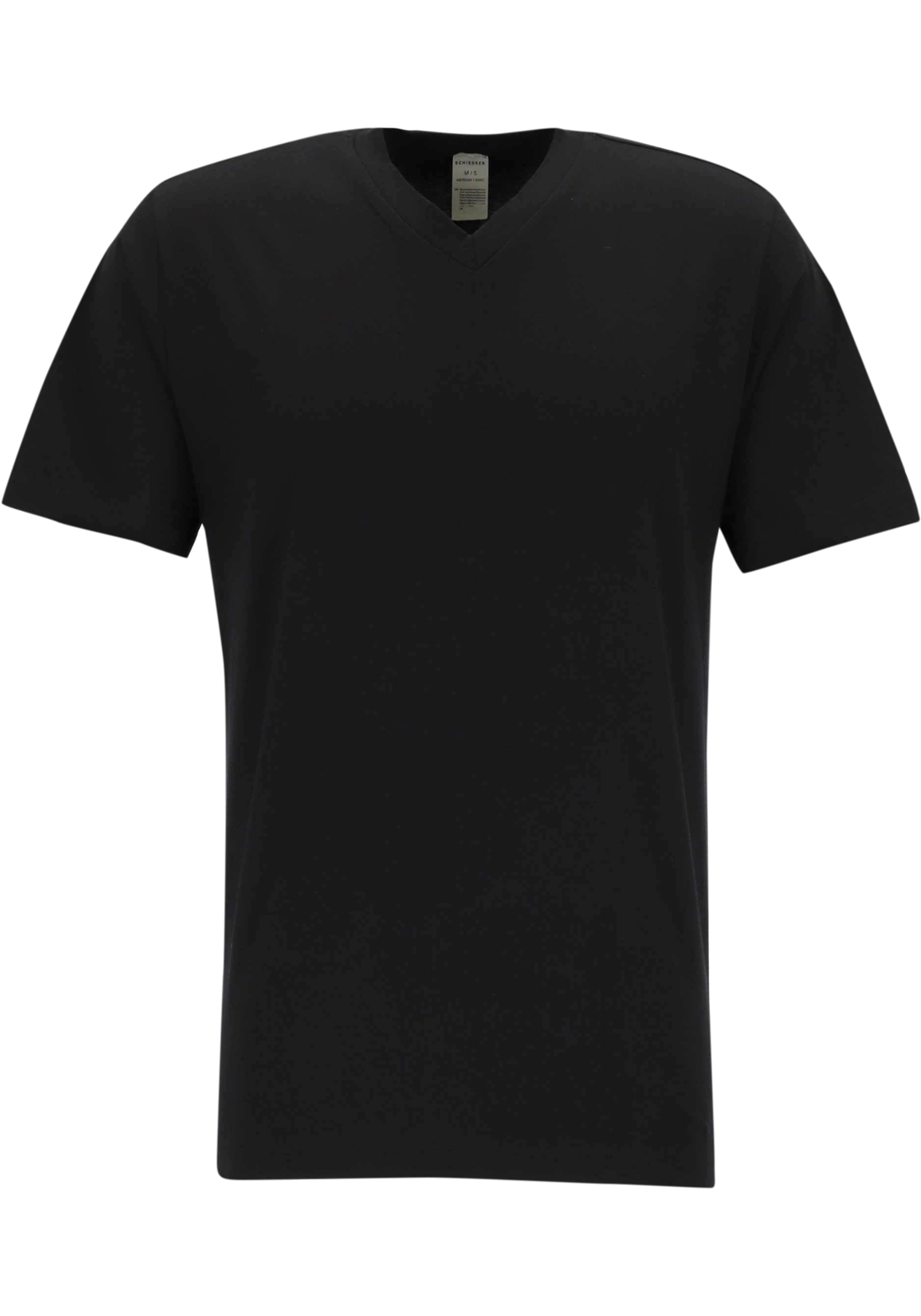 SCHIESSER American T-shirt (2-pack), heren shirt korte mouw jersey v-hals zwart SCHIESSER American T-shirt (2-pack), heren shirt korte mouw jersey v-hals zwart