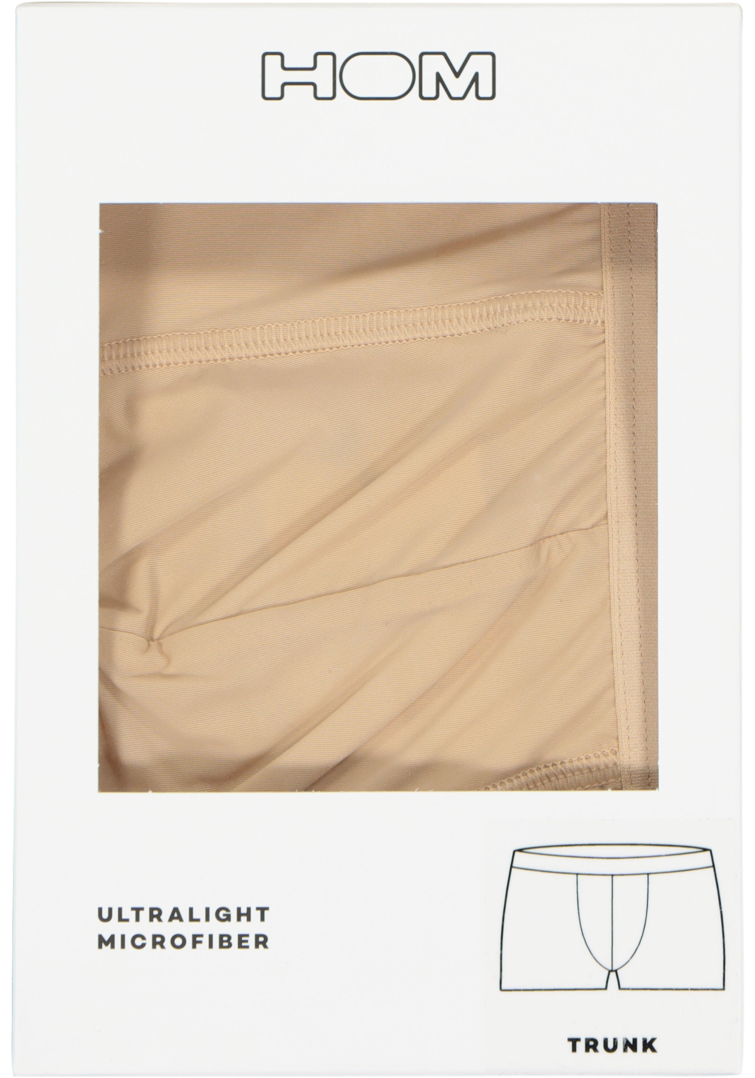 HOM Plumes trunk (1-pack), heren boxer microfiber kort, beige