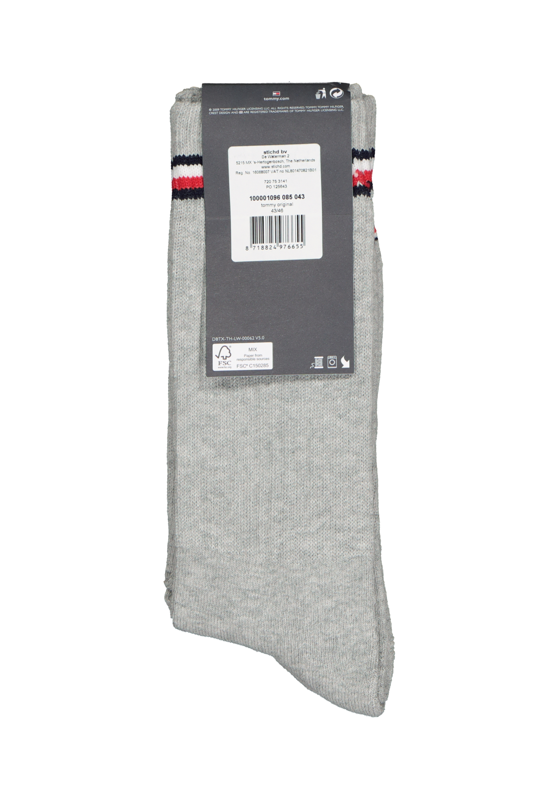 4-8718824976655_sok_HR Tommy Hilfiger Iconic Sport Socks (2-pack), heren sportsokken katoen, grijs