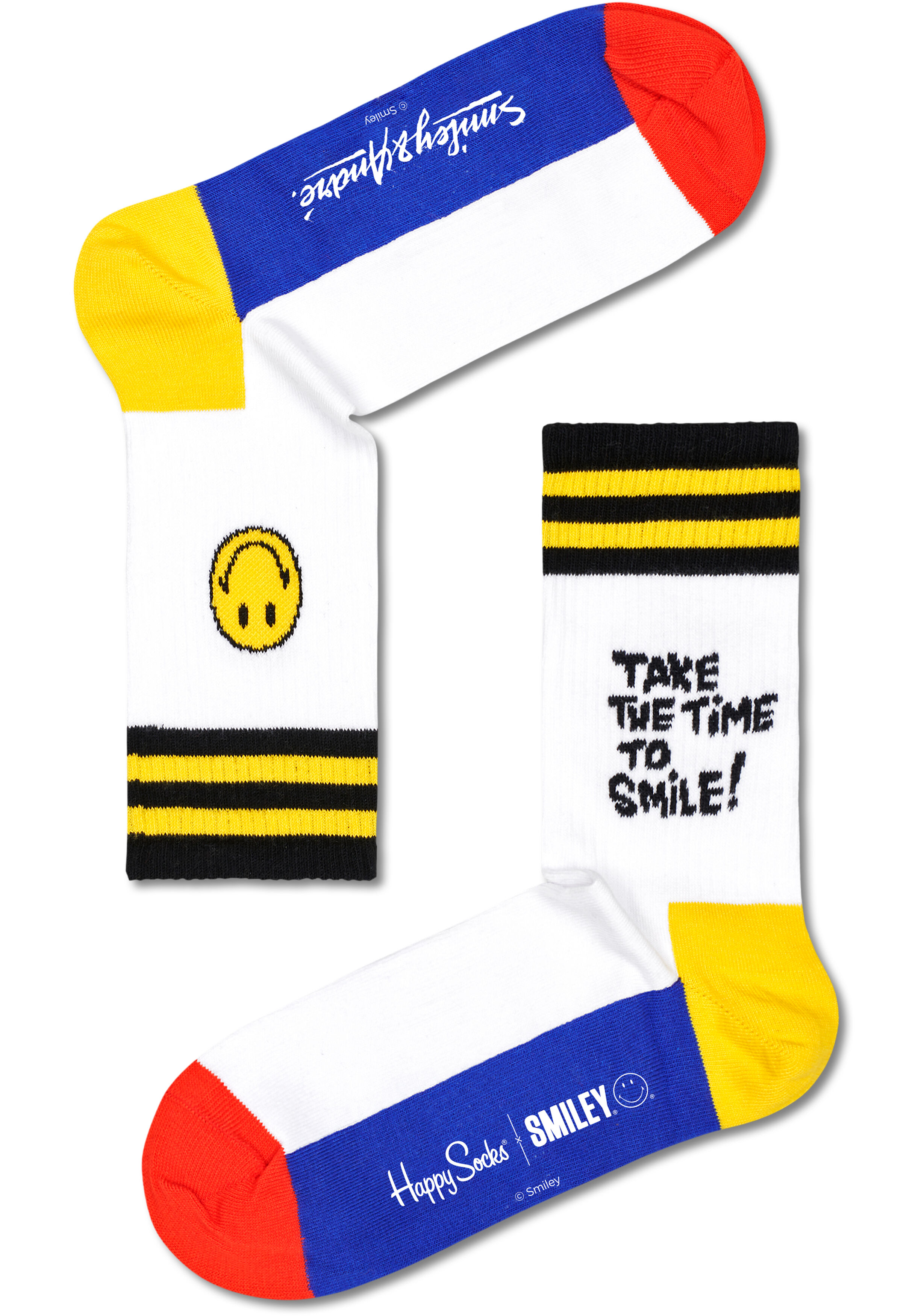 Happy Socks Smiley Collector's Edition 3-pack (3-pack), hoge unisex enkelsokken, zwart