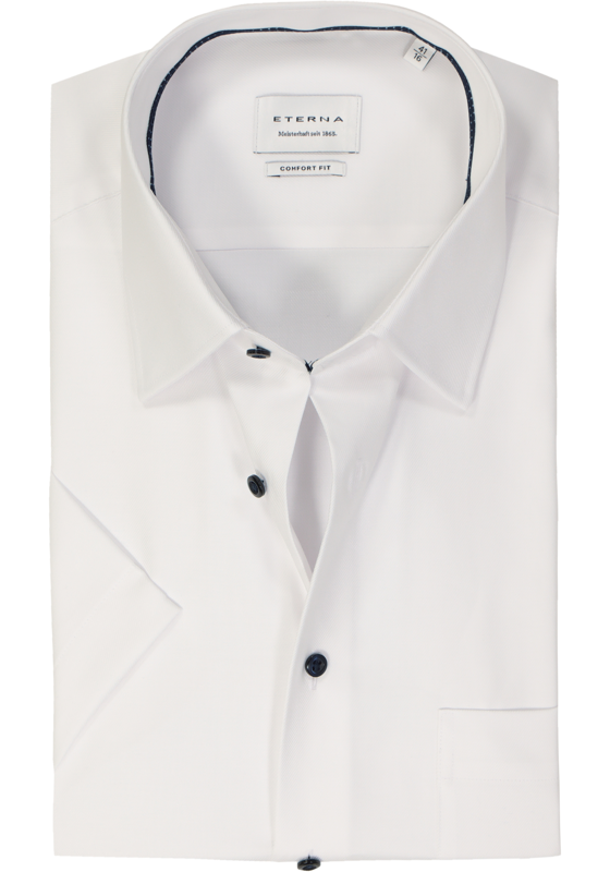 ETERNA comfort fit overhemd korte mouw, twill, wit ETERNA comfort fit overhemd korte mouw, twill, wit