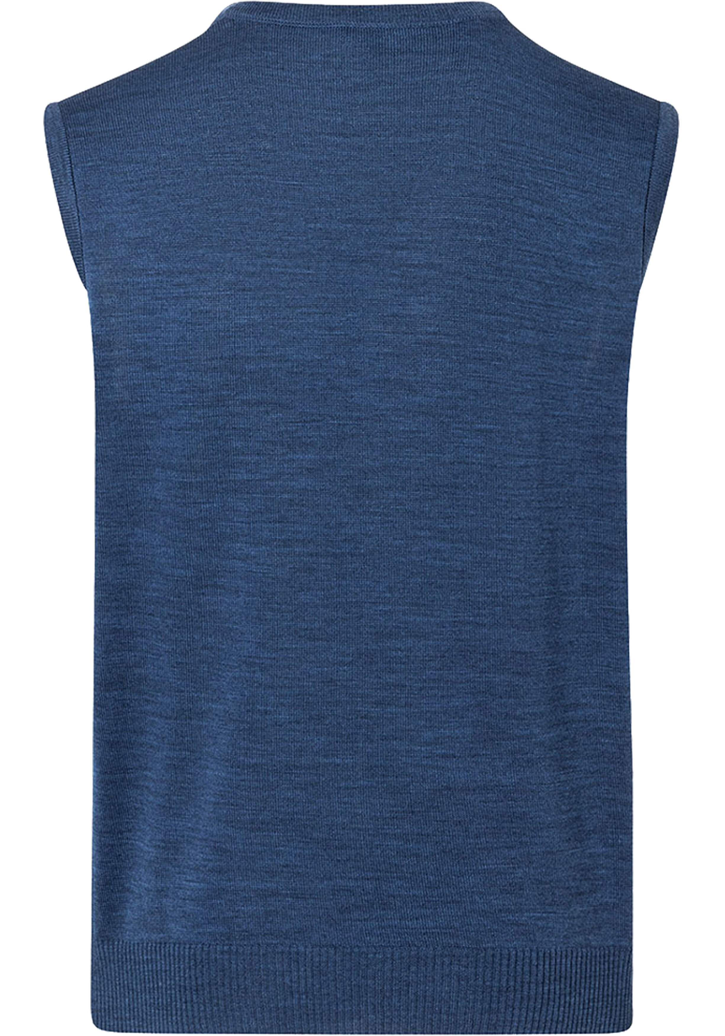 MAERZ Classic Fit heren spencer wol, middenblauw