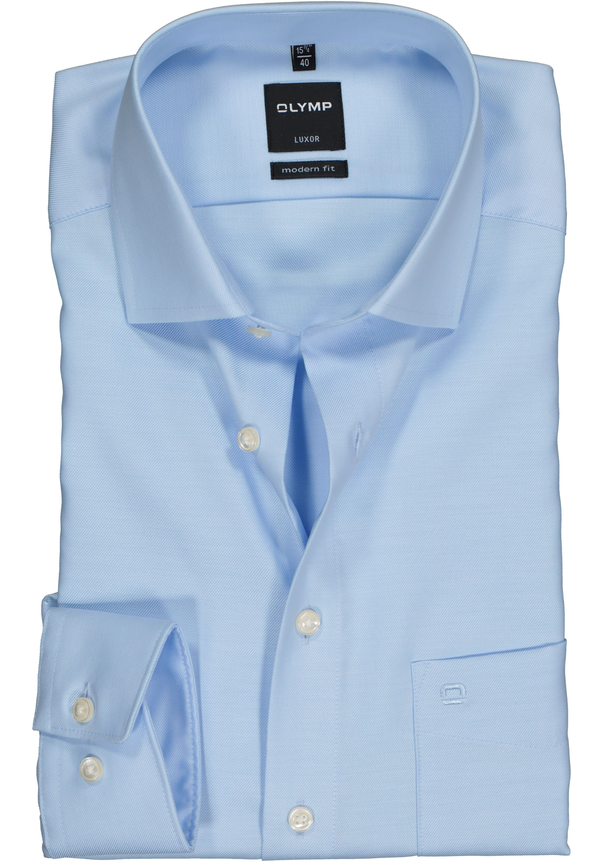OLYMP Luxor modern fit overhemd, lichtblauw twill