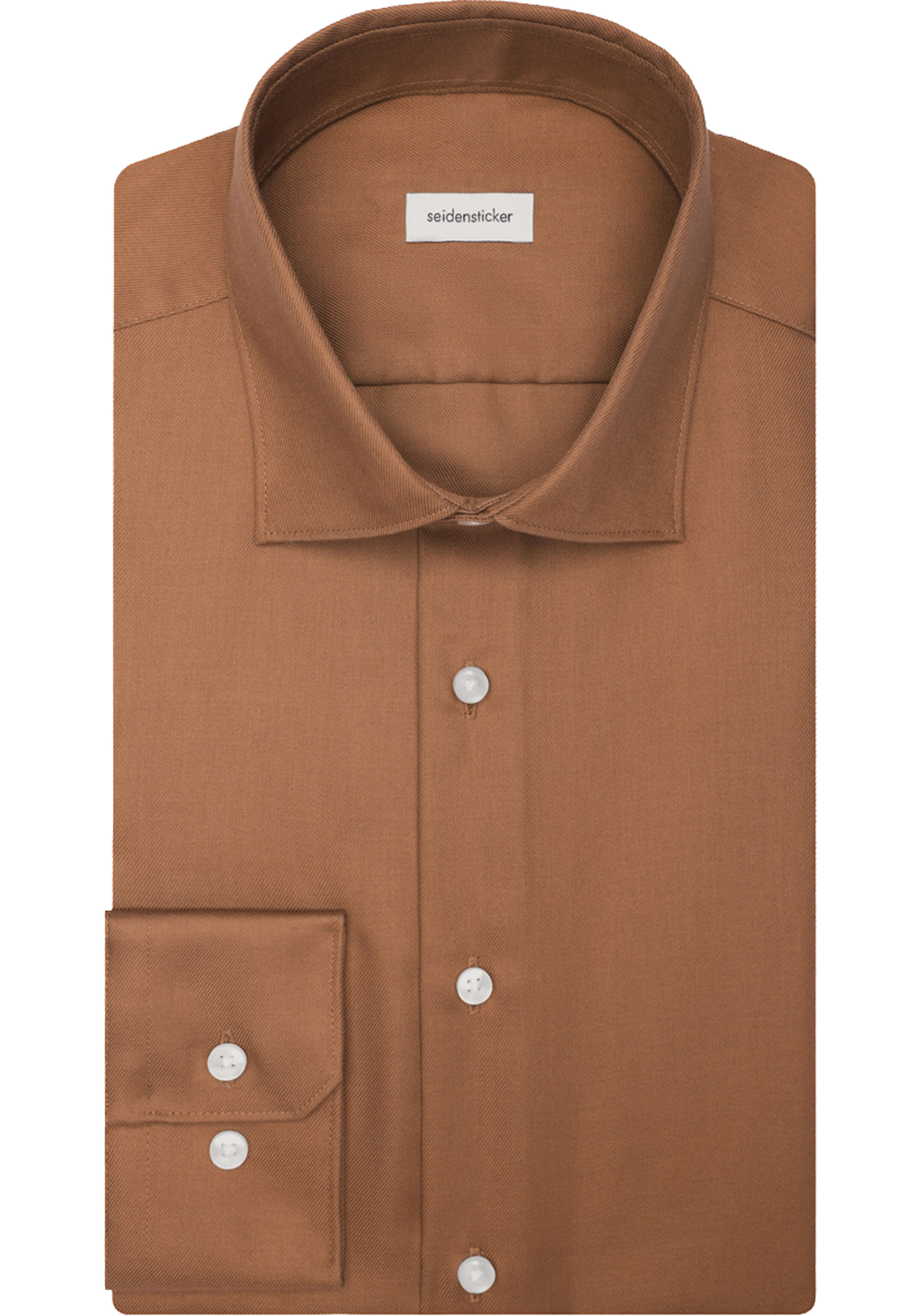 Seidensticker slim fit overhemd, popeline, bruin