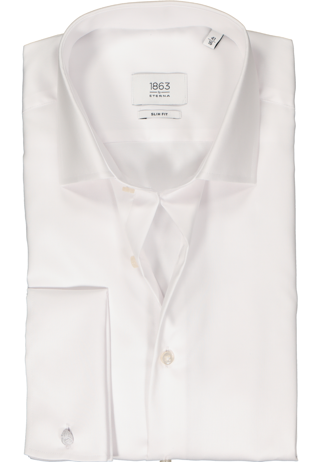 1-4067159004439_eterna-overhemd_HR ETERNA slim fit overhemd, twill met dubbele manchet, wit