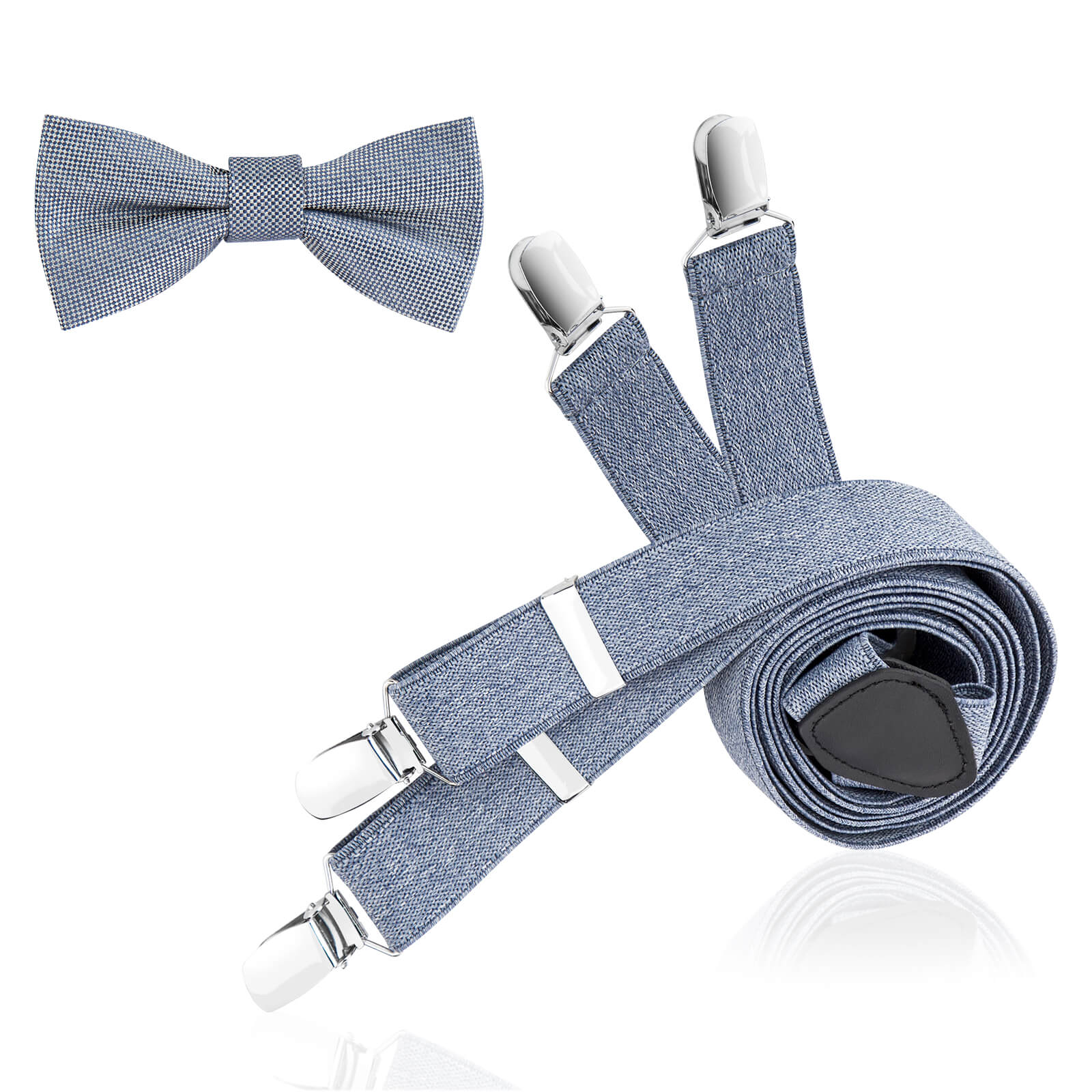 LINDENMANN heren bretels Y-vorm met strikje, blauw