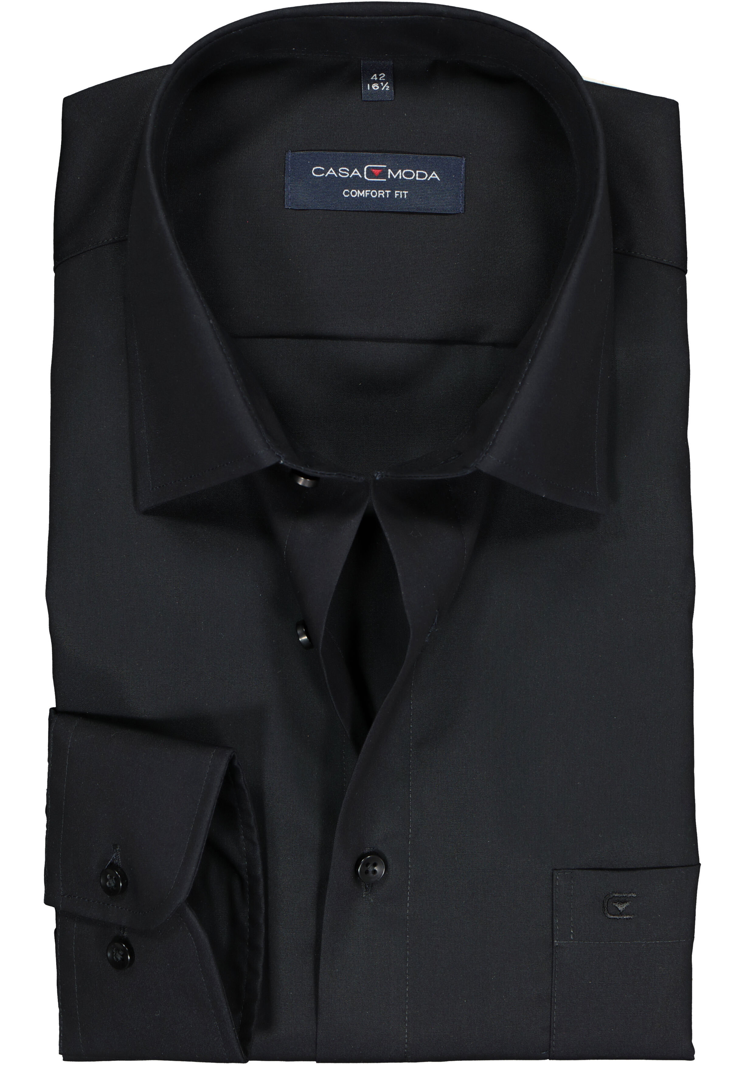 CASA MODA comfort fit overhemd, mouwlengte 7, zwart 