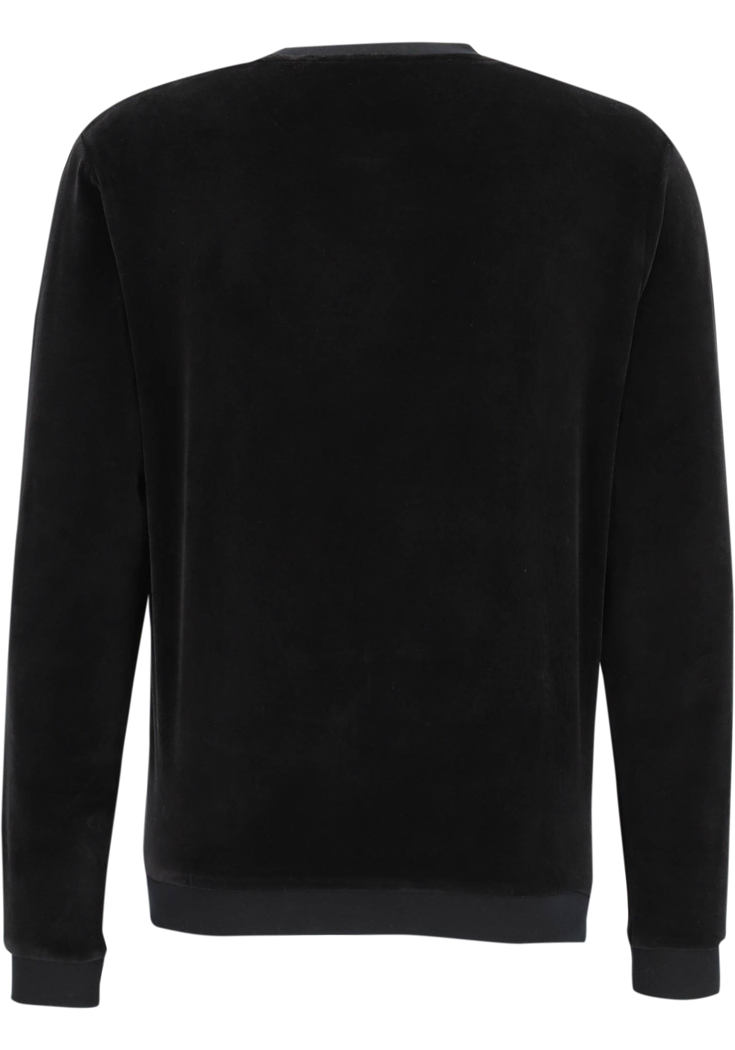 BOSS Velour Sweatshirt, heren lounge trui, zwart