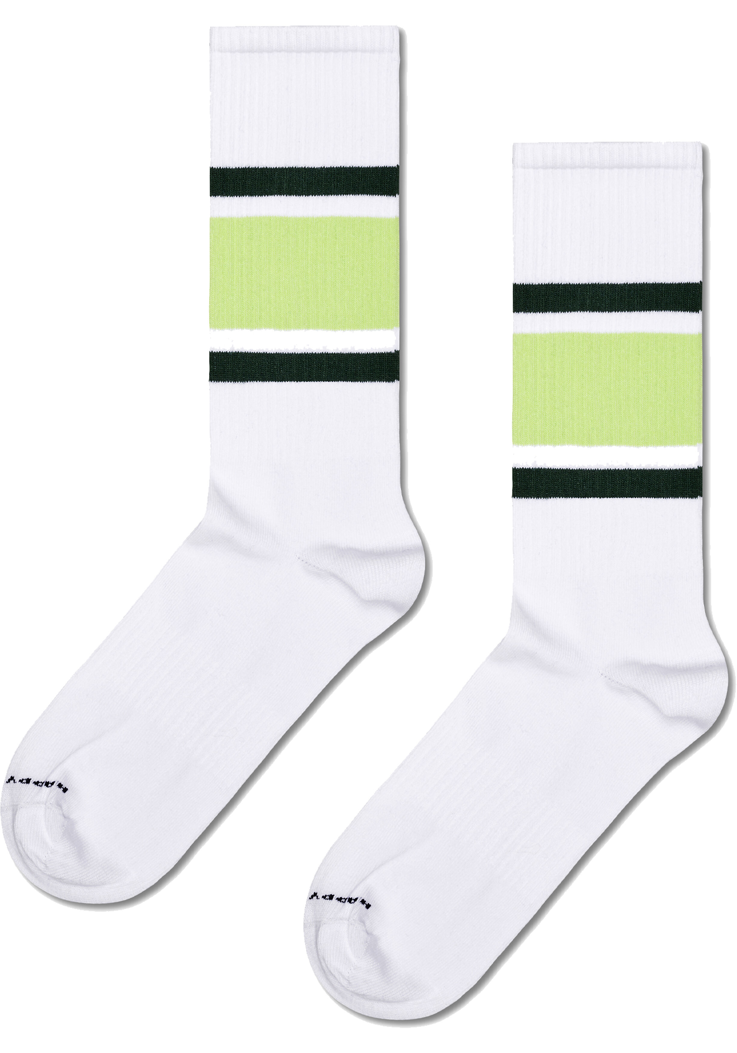 Happy Socks Simple Stripe Sneaker Sock, unisex sokken, wit