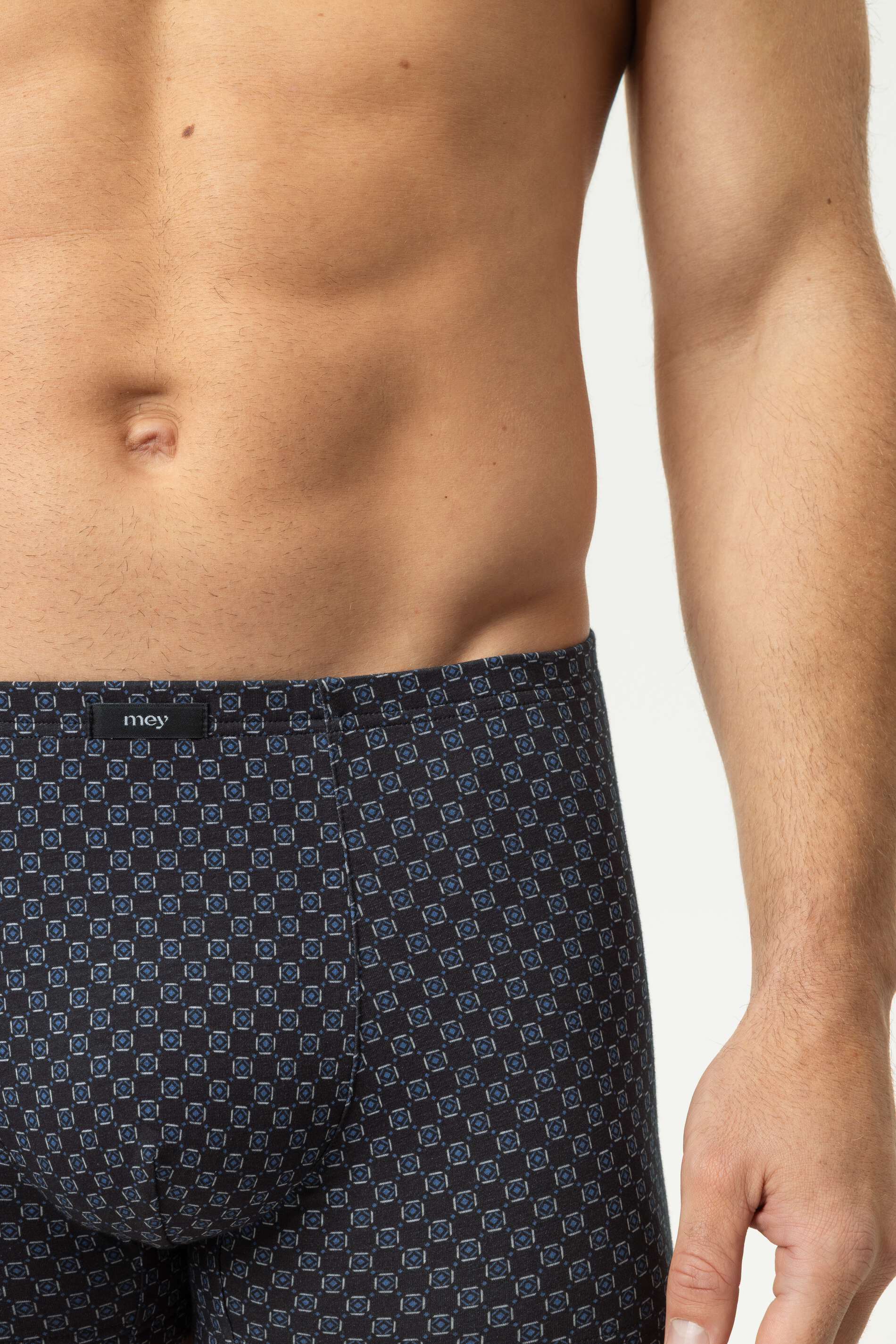 Mey heren shorty White Squares, boxers kort, donker warmgrijs