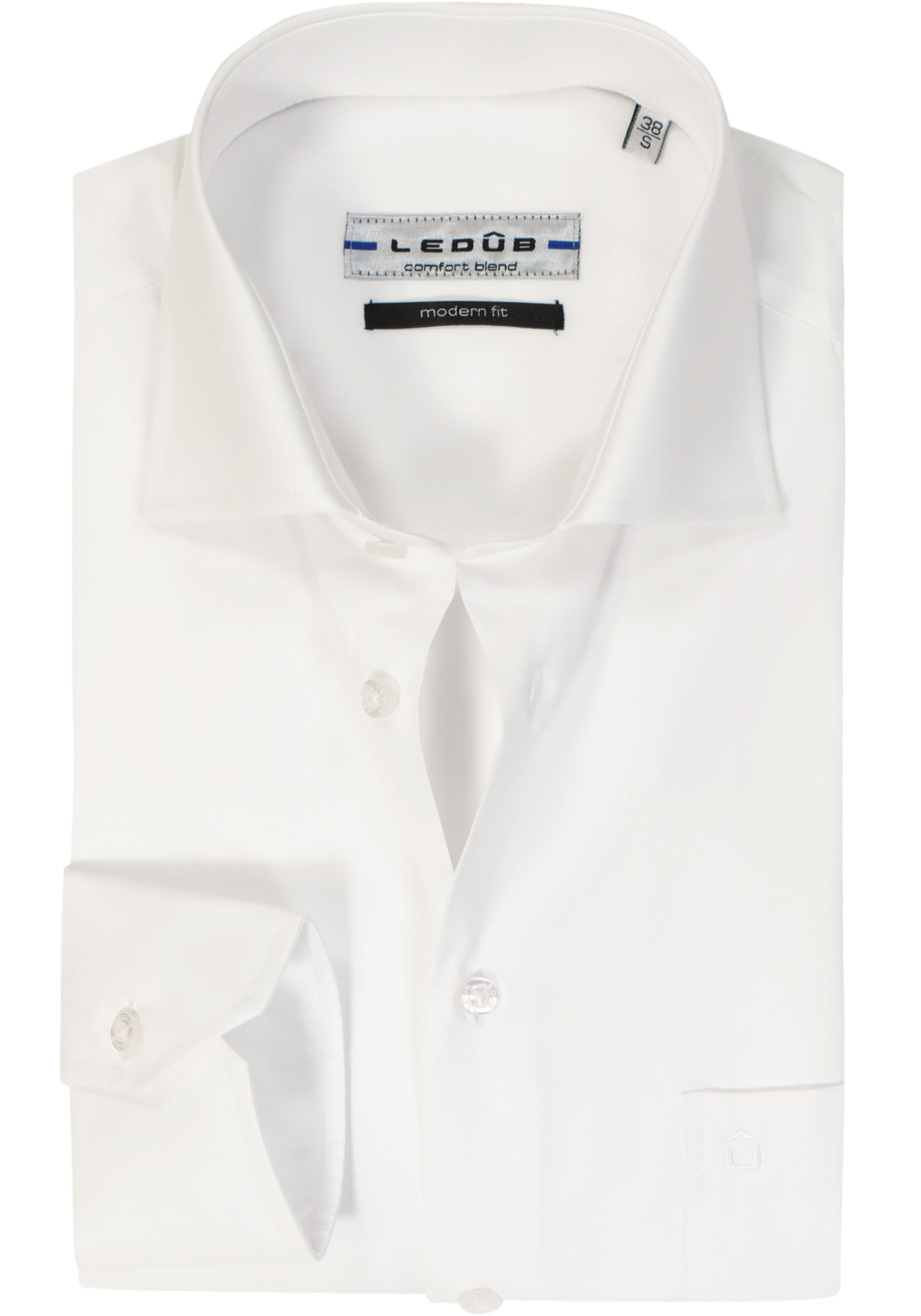 Ledub modern fit overhemd, wit