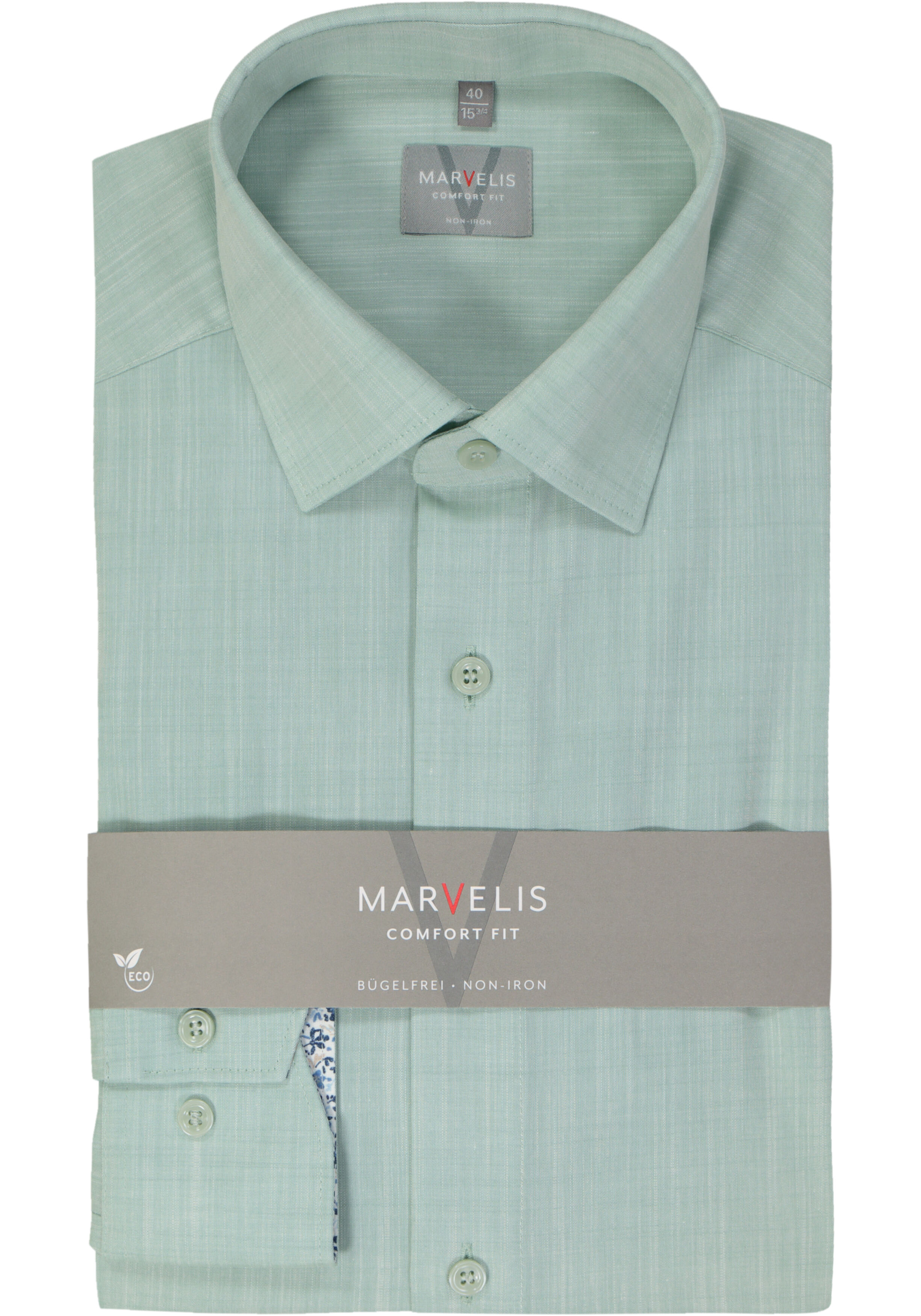 MARVELIS comfort fit overhemd, popeline, lichtgroen