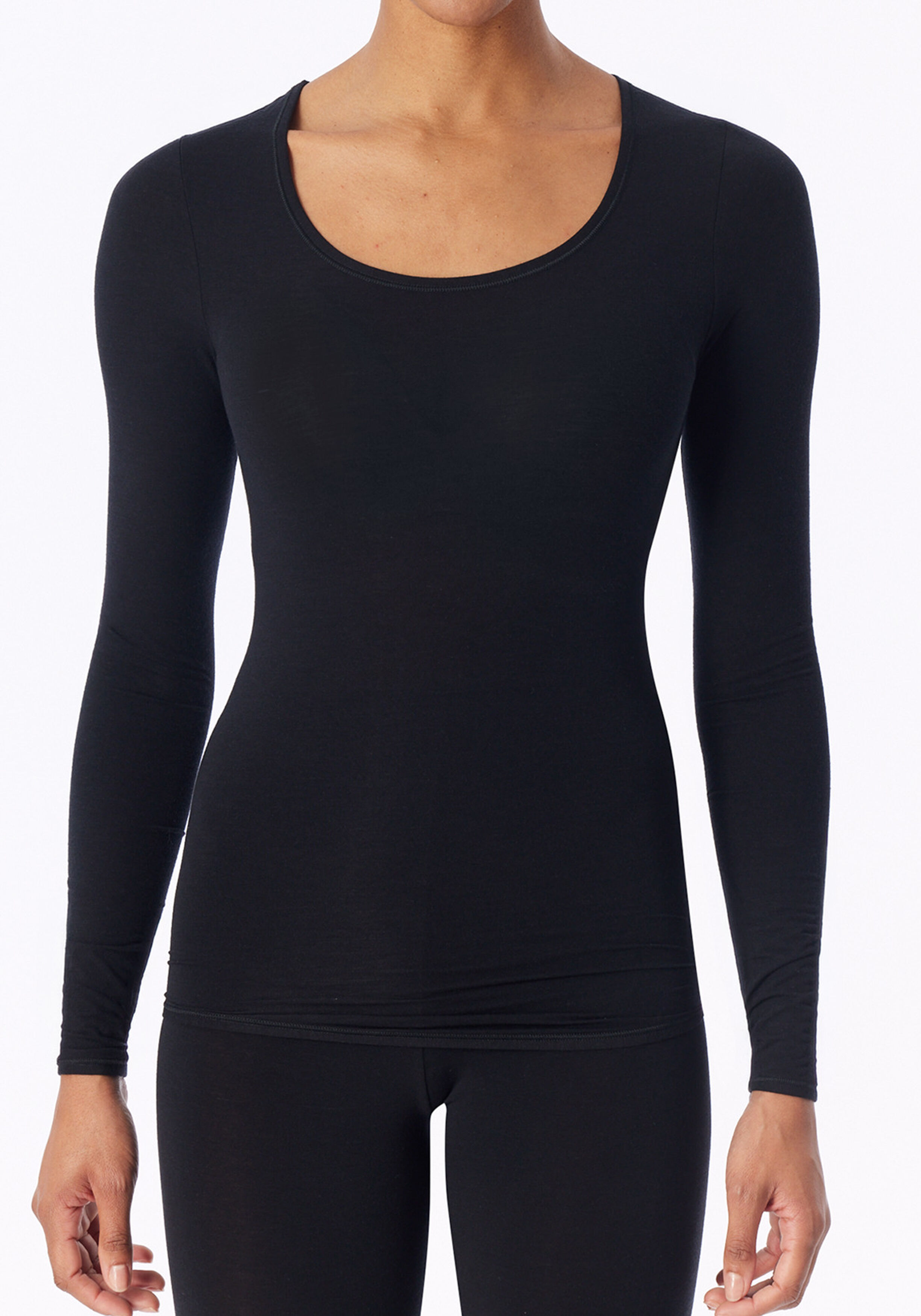 SCHIESSER Personal Fit T-shirt (1-pack), dames shirt lange mouwen zwart