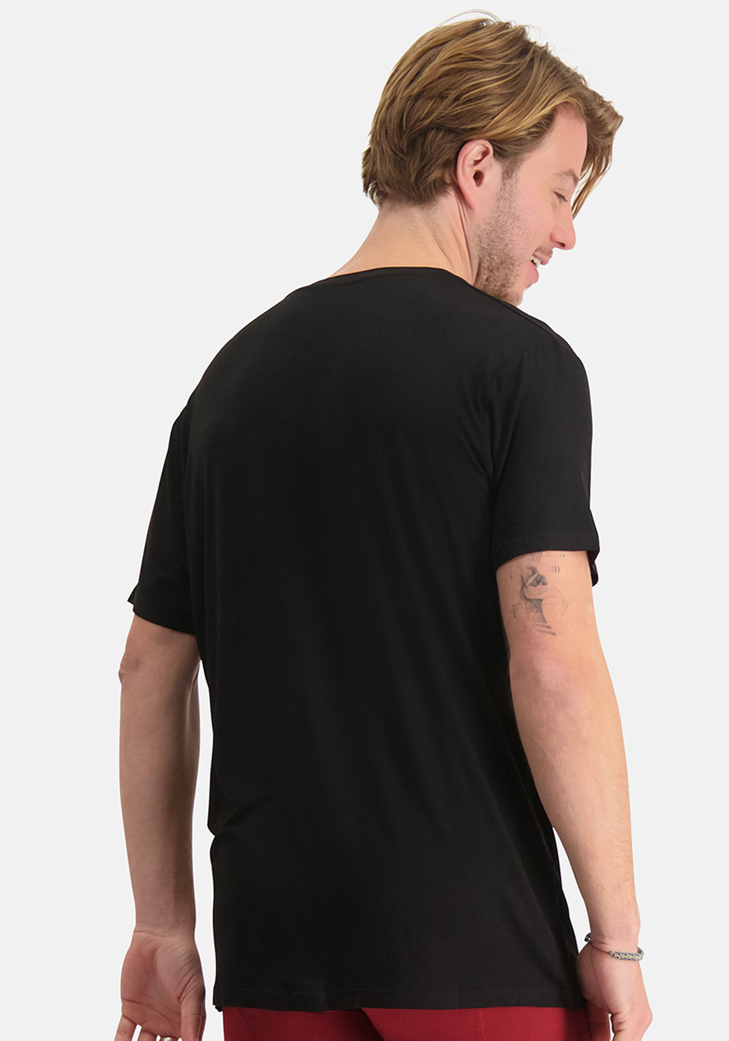 Bamboo Basics Vance V-neck T-shirt (2-pack), heren T-shirt V-hals, zwart