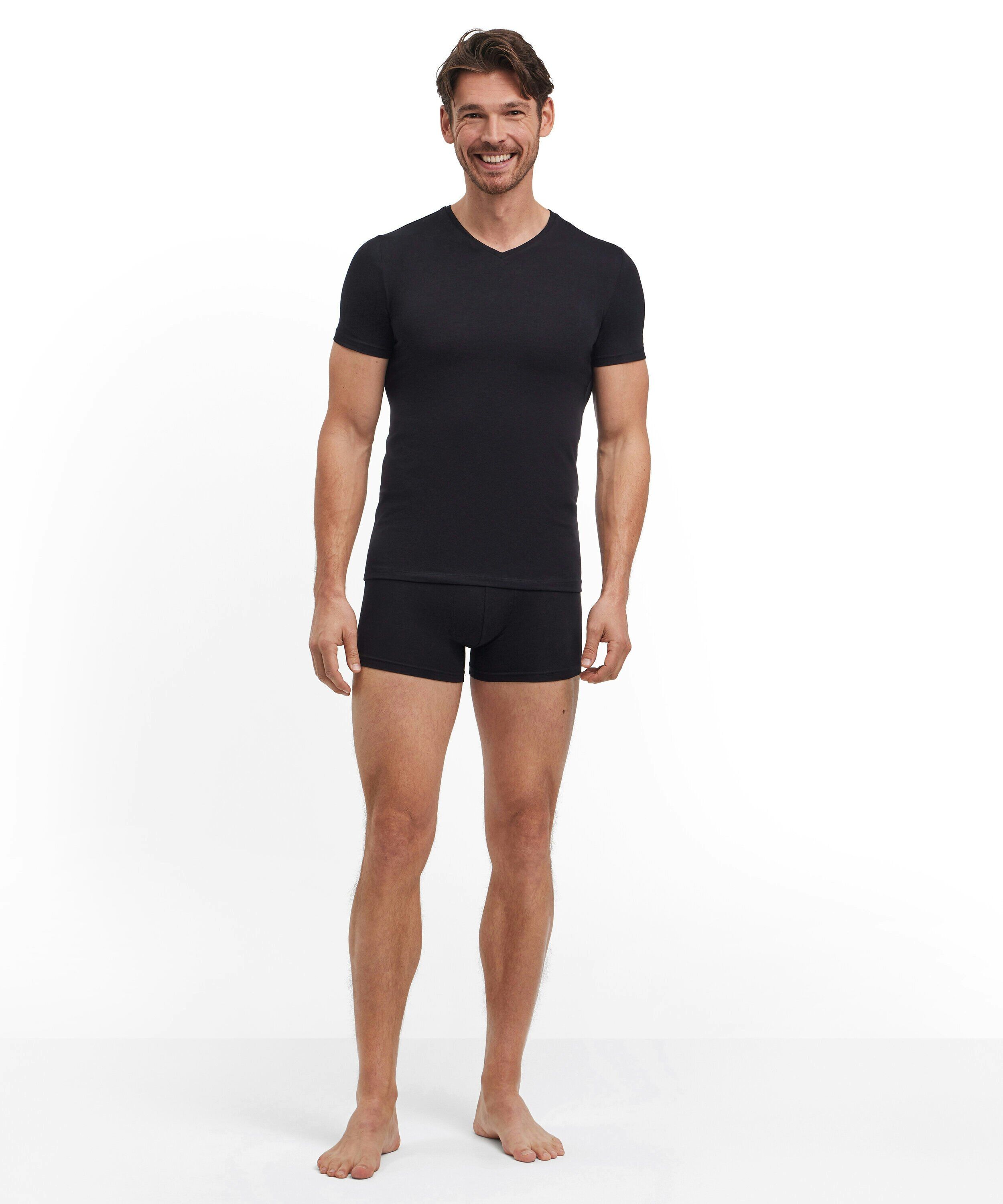FALKE 2-pack heren T-shirt Daily Comfort, korte mouw, zwart (black)