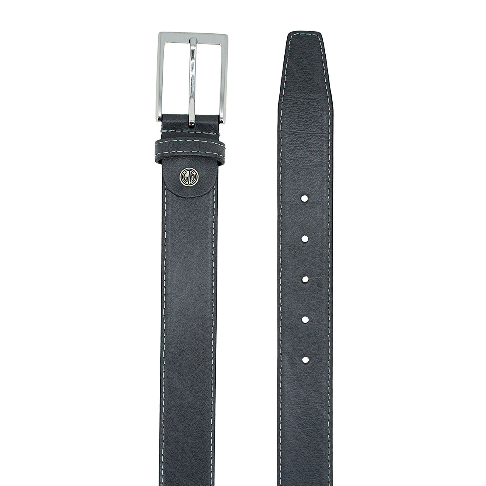 LINDENMANN leren heren riem, grijs