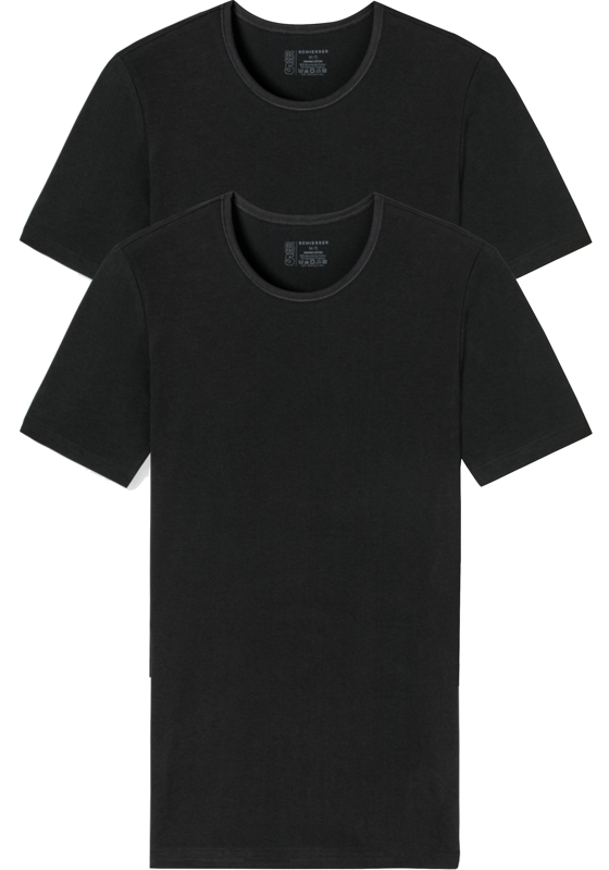 SCHIESSER 95/5 T-shirts (2-pack), O-hals, zwart SCHIESSER 95/5 T-shirts (2-pack), O-hals, zwart
