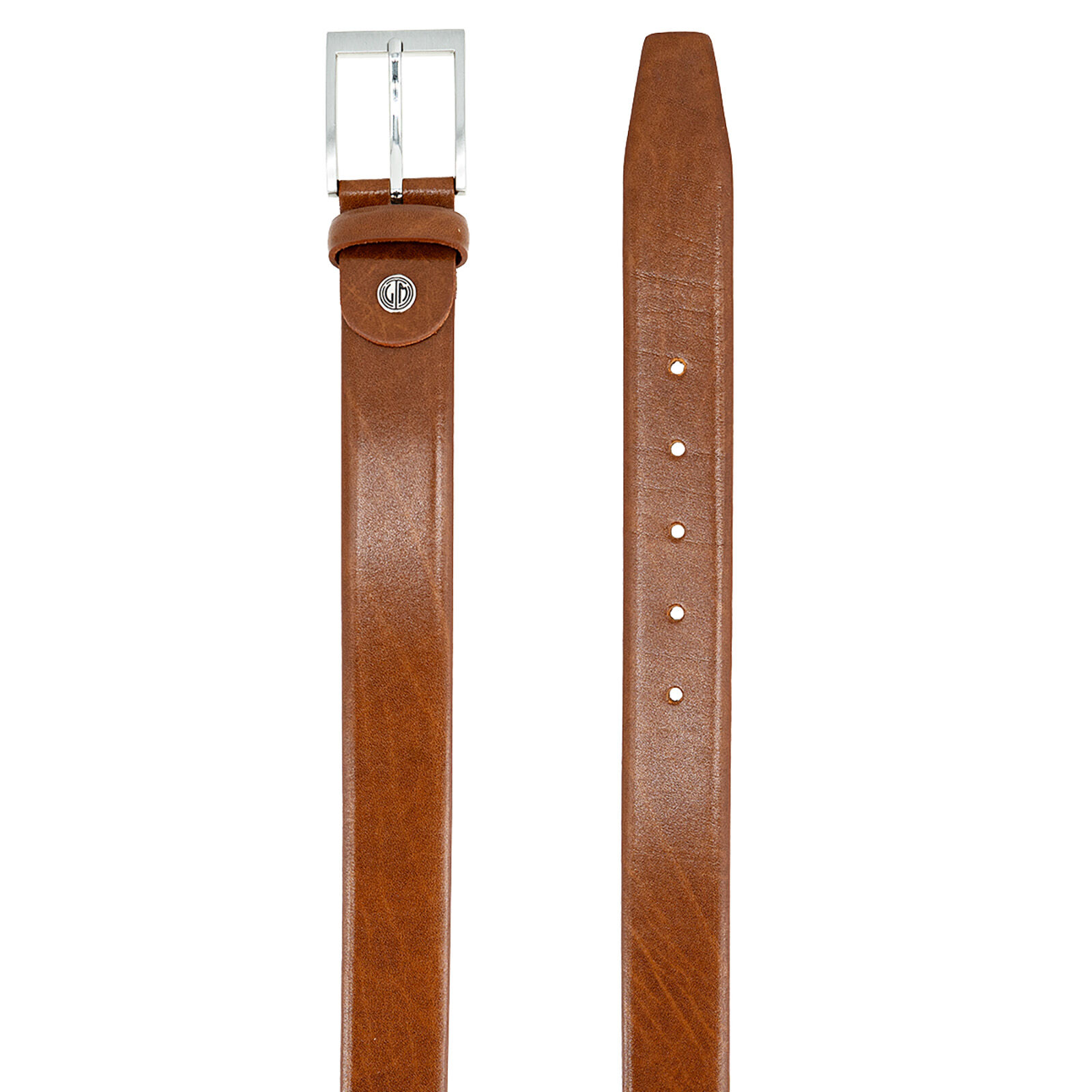 LINDENMANN leren heren riem, cognac