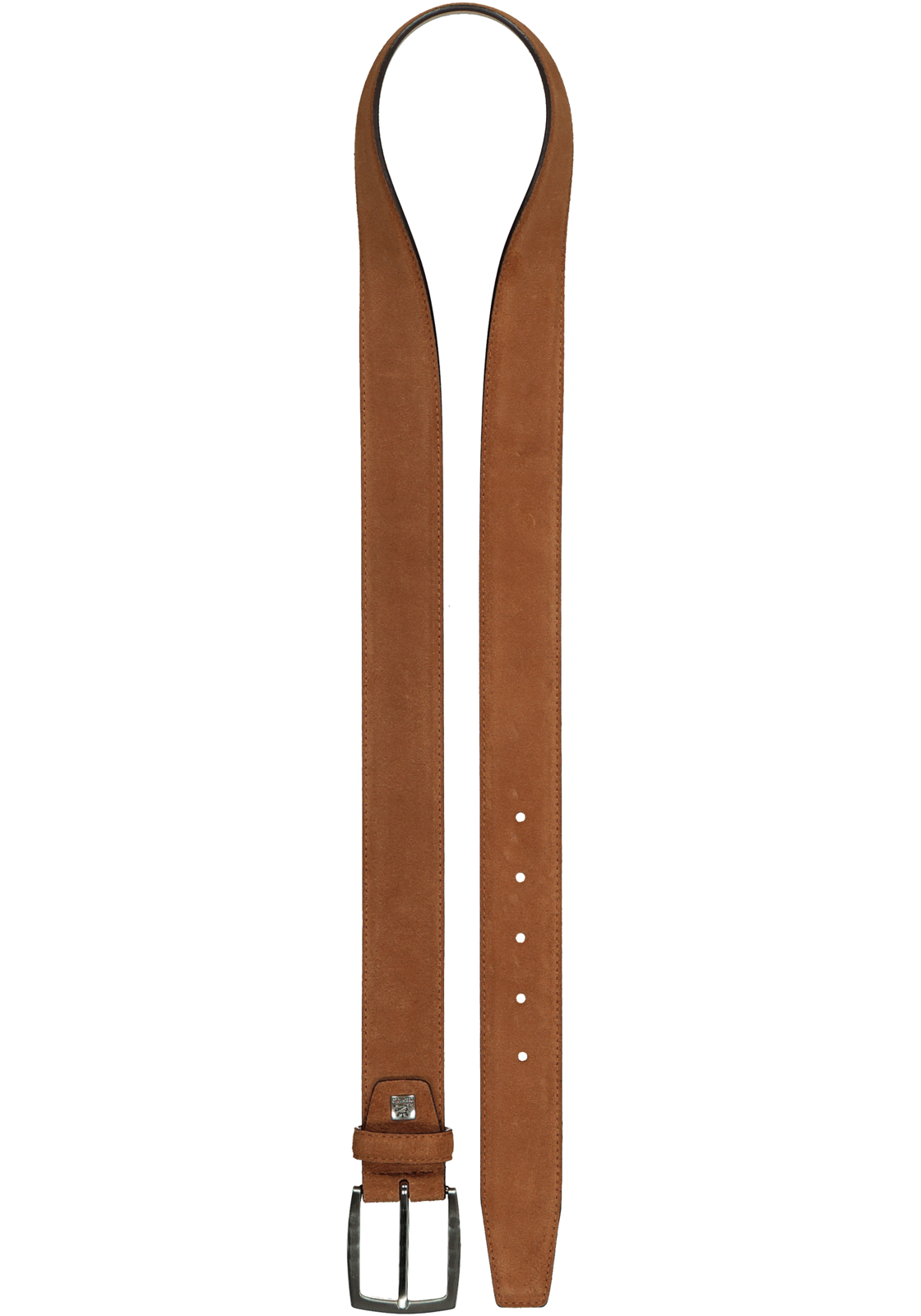 2-4032057150236_riemen_HR LINDENMANN suede leren heren riem, cognac