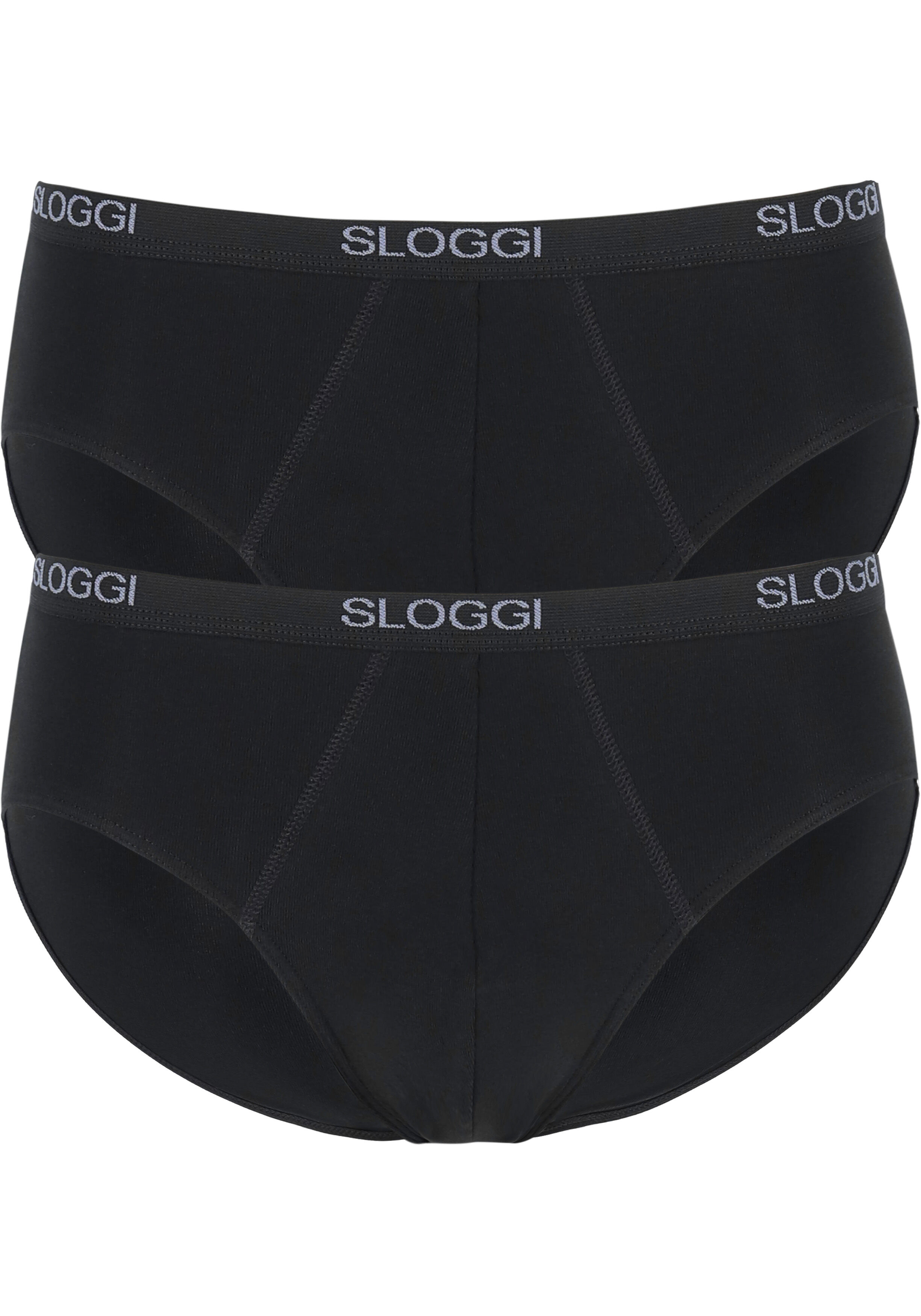 Sloggi Men Basic Midi, heren slips (2-pack), zwart