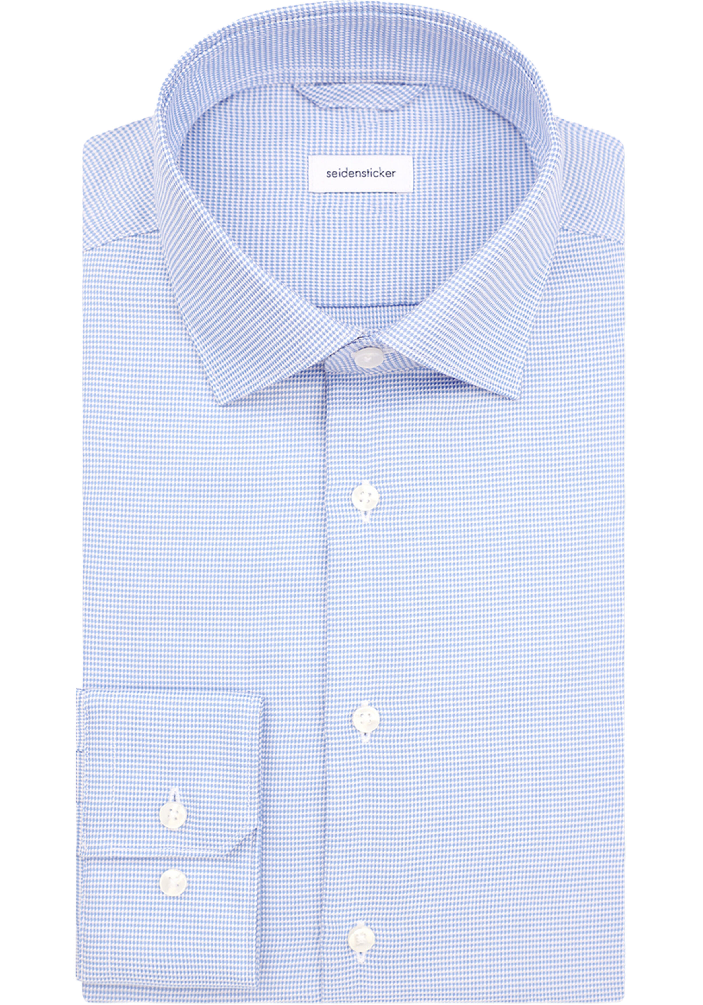 Seidensticker slim fit overhemd, structuur, blauw