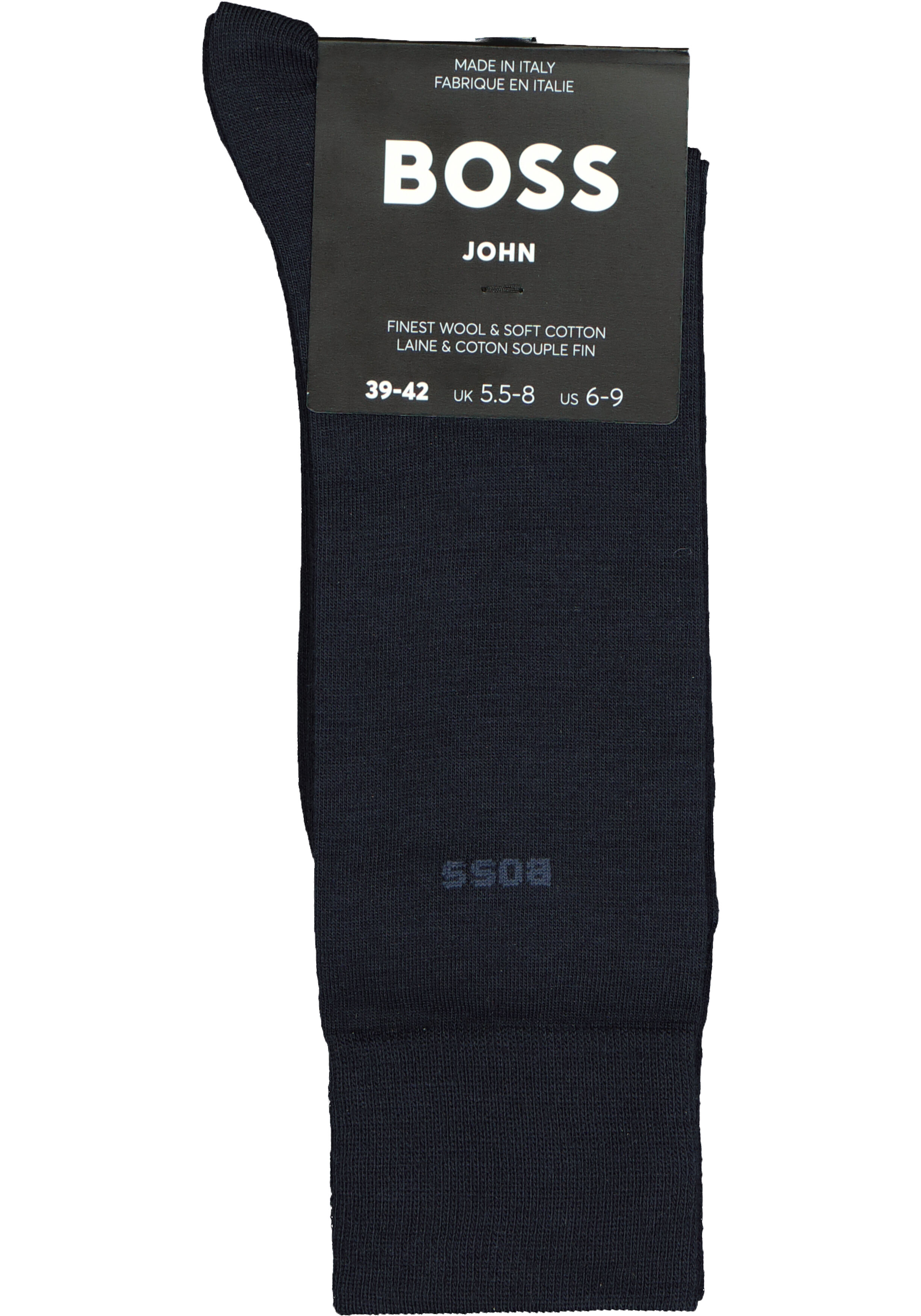 BOSS John uni (1-pack), herensokken wol met katoen, donkerblauw