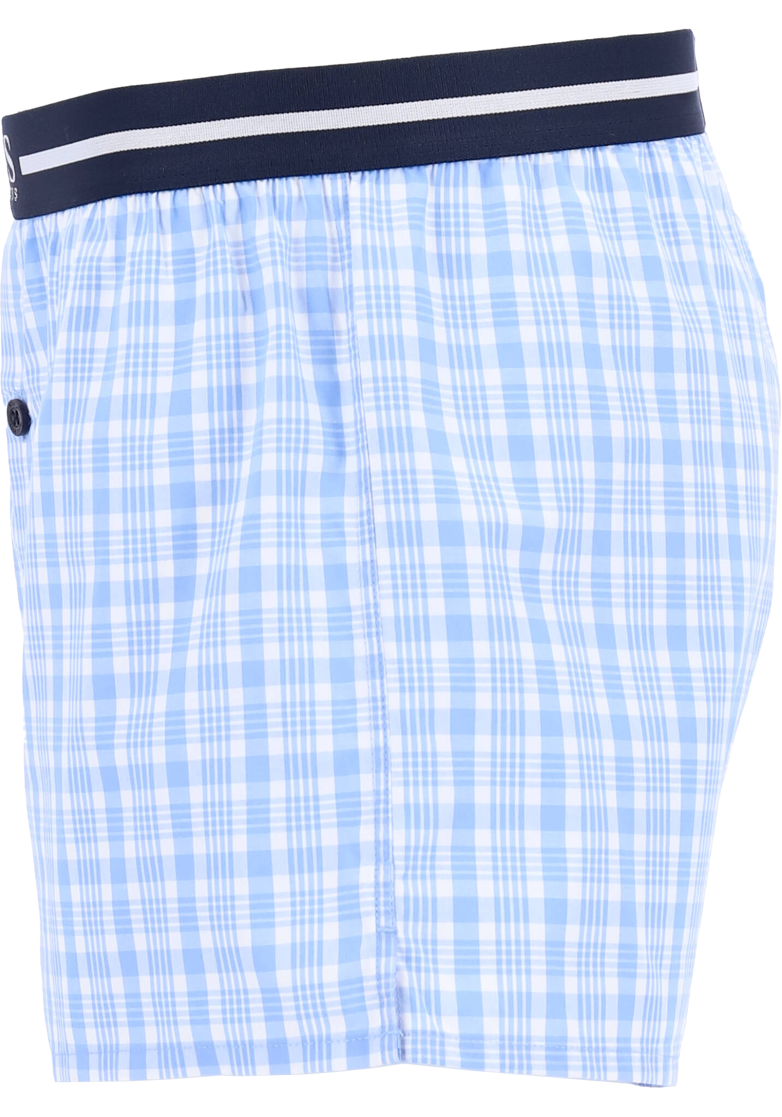 3-4021410592813-hugo_boss-HB_50388953471_BX_3P_geruit_4fotos_HR HUGO BOSS boxershorts woven (2-pack), heren boxers wijd model, lichtblauw met wit geruit en gestreept