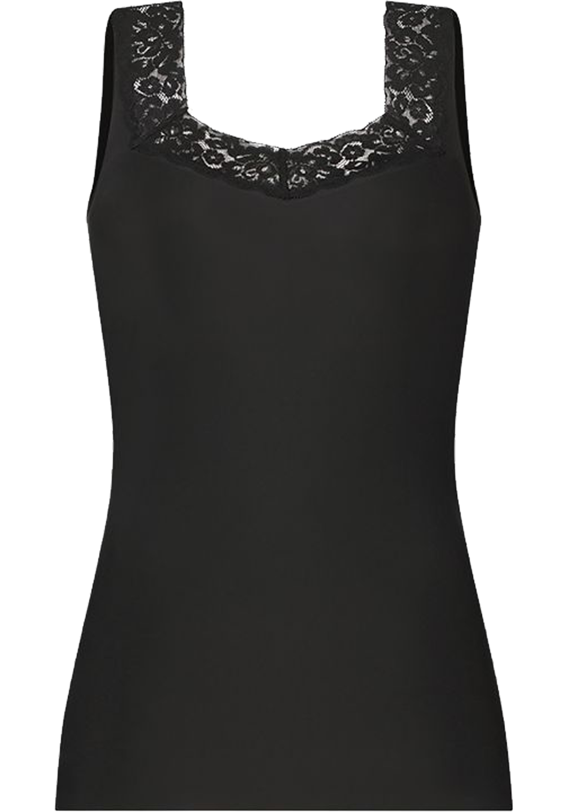 TEN CATE Secrets Lace women singlet met kant (1-pack), dames singlet, zwart TEN CATE Secrets Lace women singlet met kant (1-pack), dames singlet, zwart