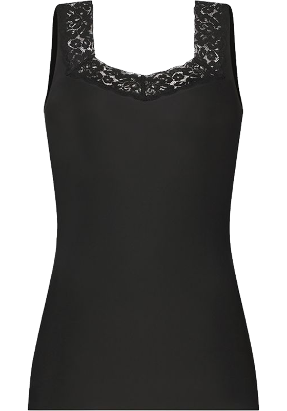 TEN CATE Secrets Lace women singlet met kant (1-pack), dames singlet, zwart TEN CATE Secrets Lace women singlet met kant (1-pack), dames singlet, zwart