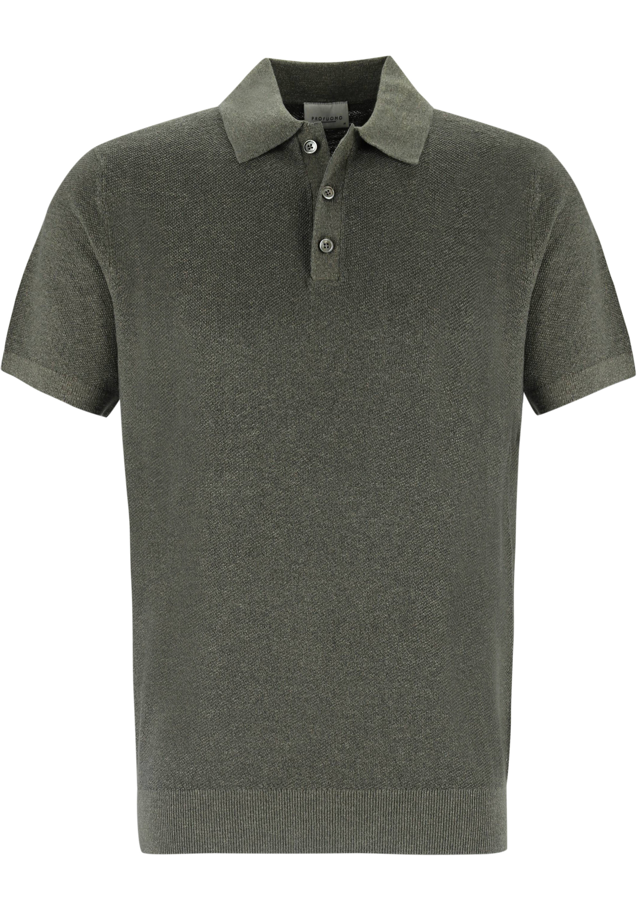 Profuomo slim fit heren polo, groen