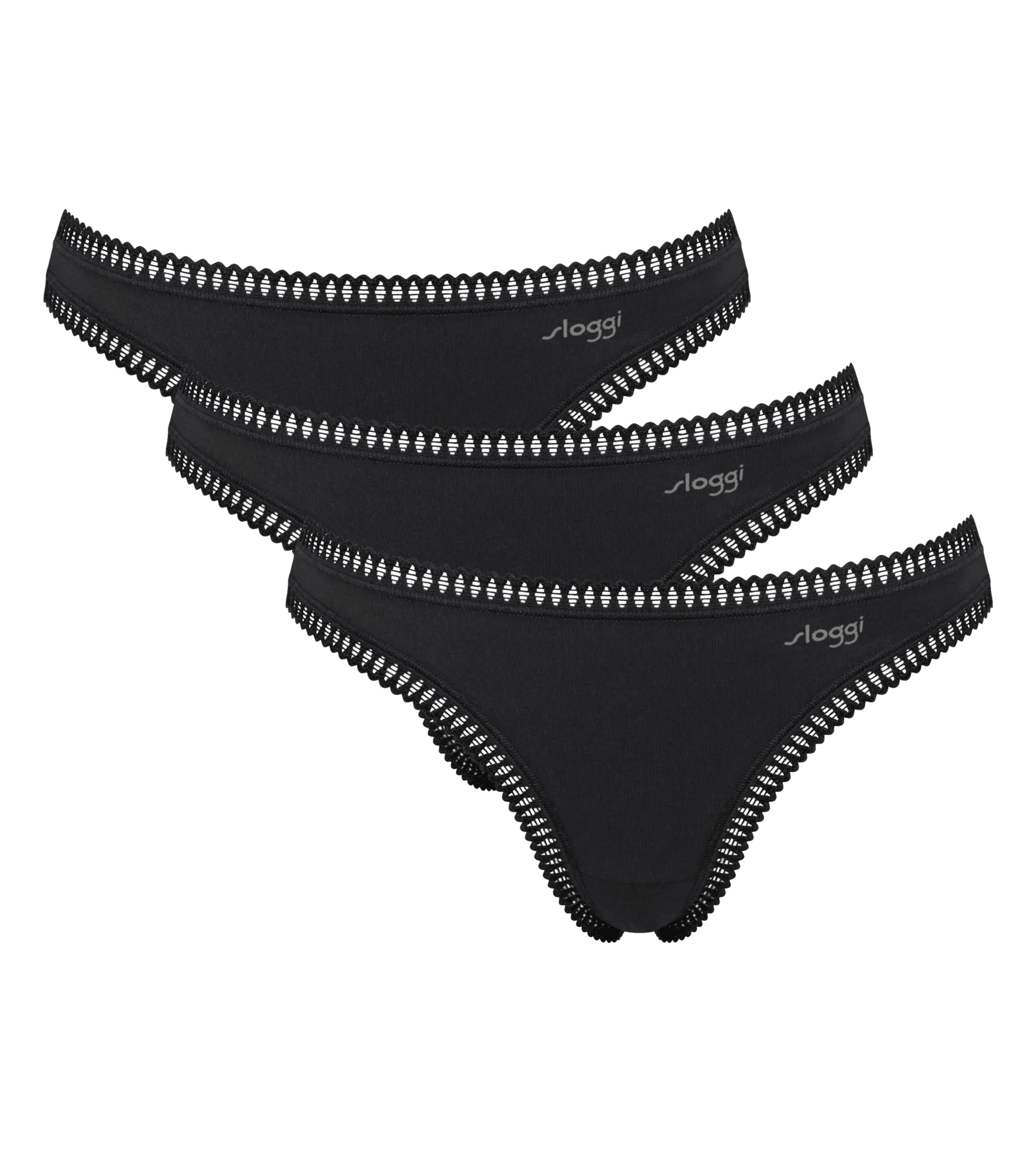 Sloggi Women GO Crush String (3-pack), dames string, zwart