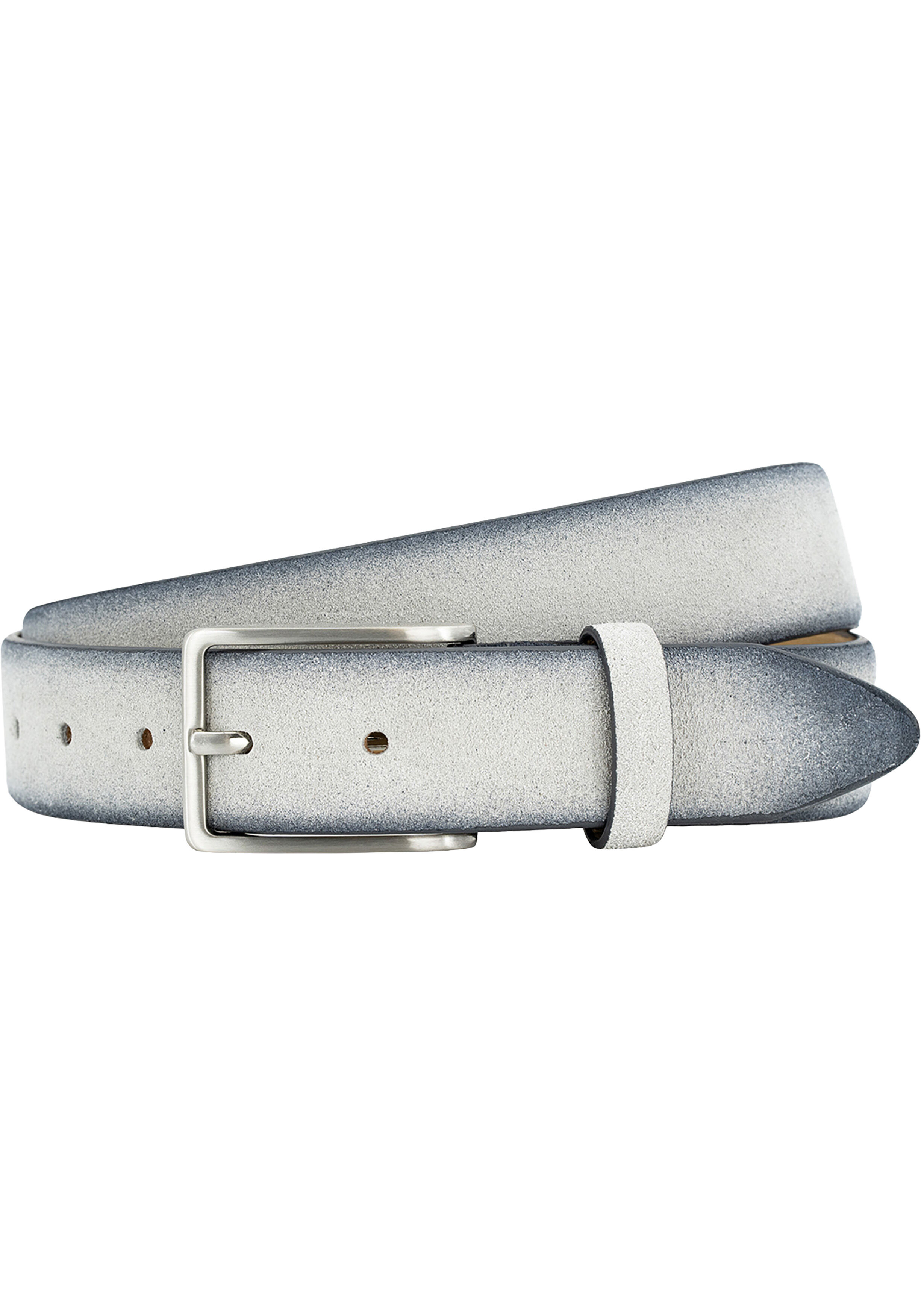 LINDENMANN leren heren riem, grijs