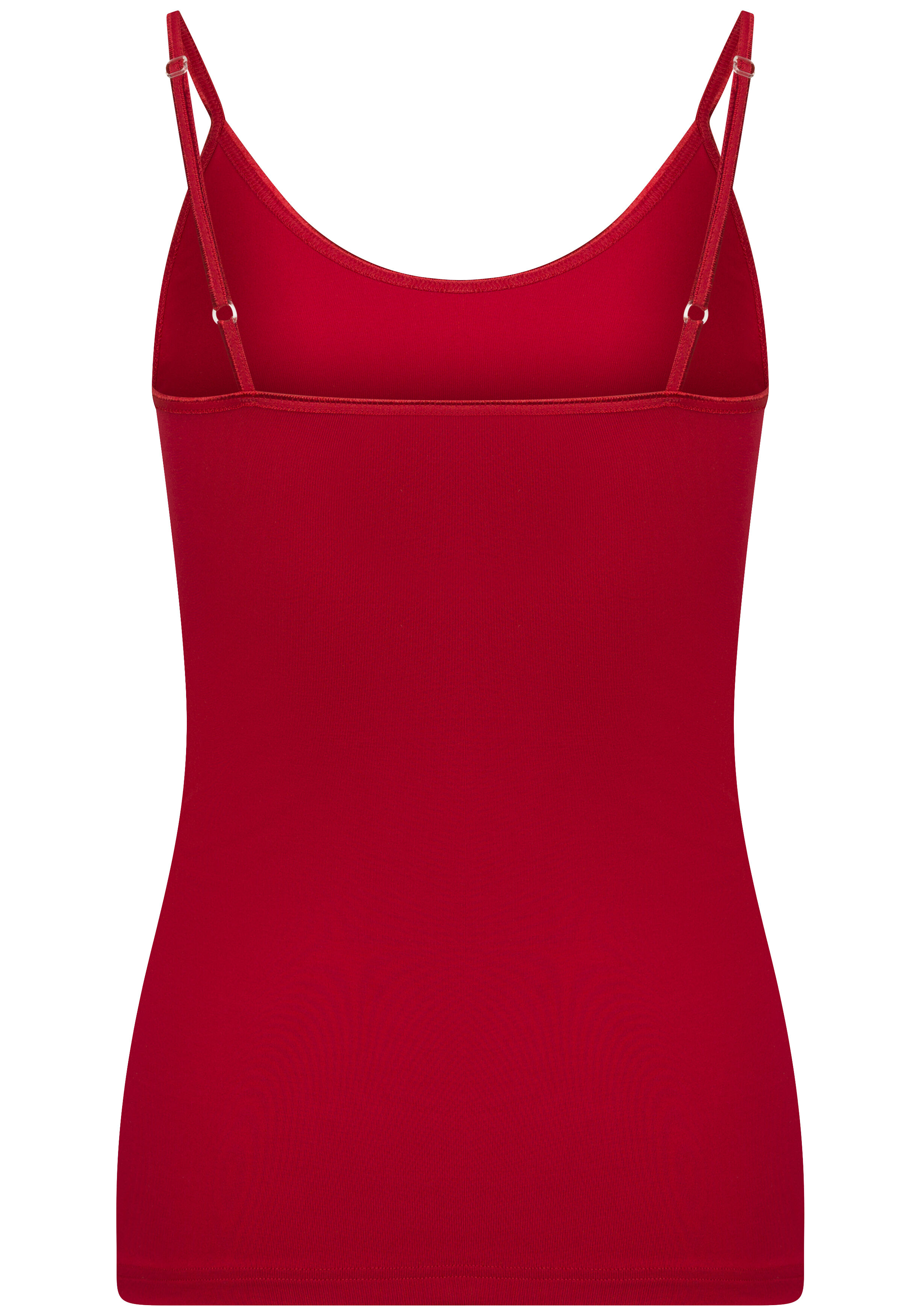 RJ Bodywear Pure Color dames spaghetti top (1-pack), hemdje met smalle verstelbare bandjes, donkerrood