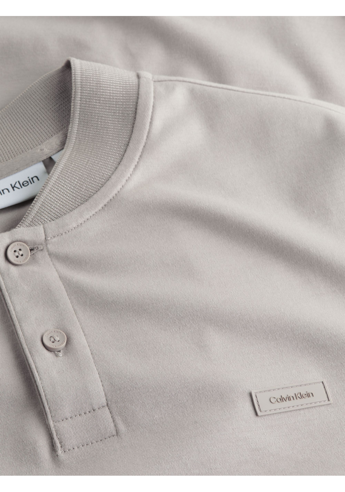 image_3_K10K111201PAN_D_C4161wid2000amphei2000ampop_usm1710 Calvin Klein Smooth Cotton stand collar Slim Polo, heren poloshirt, grijsbeige