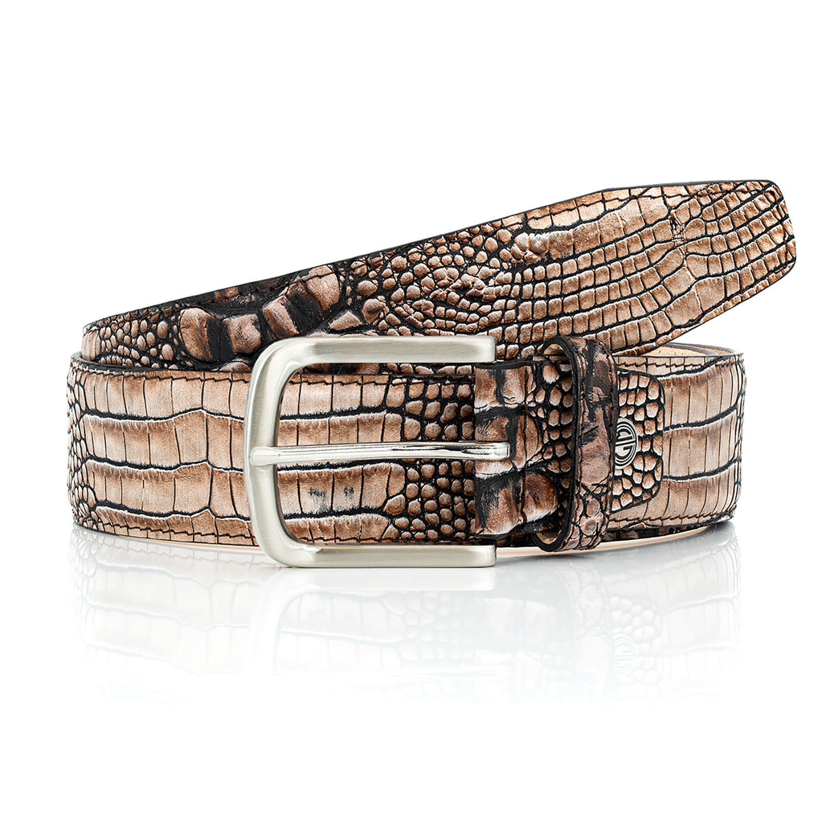 LINDENMANN leren heren riem, bruin