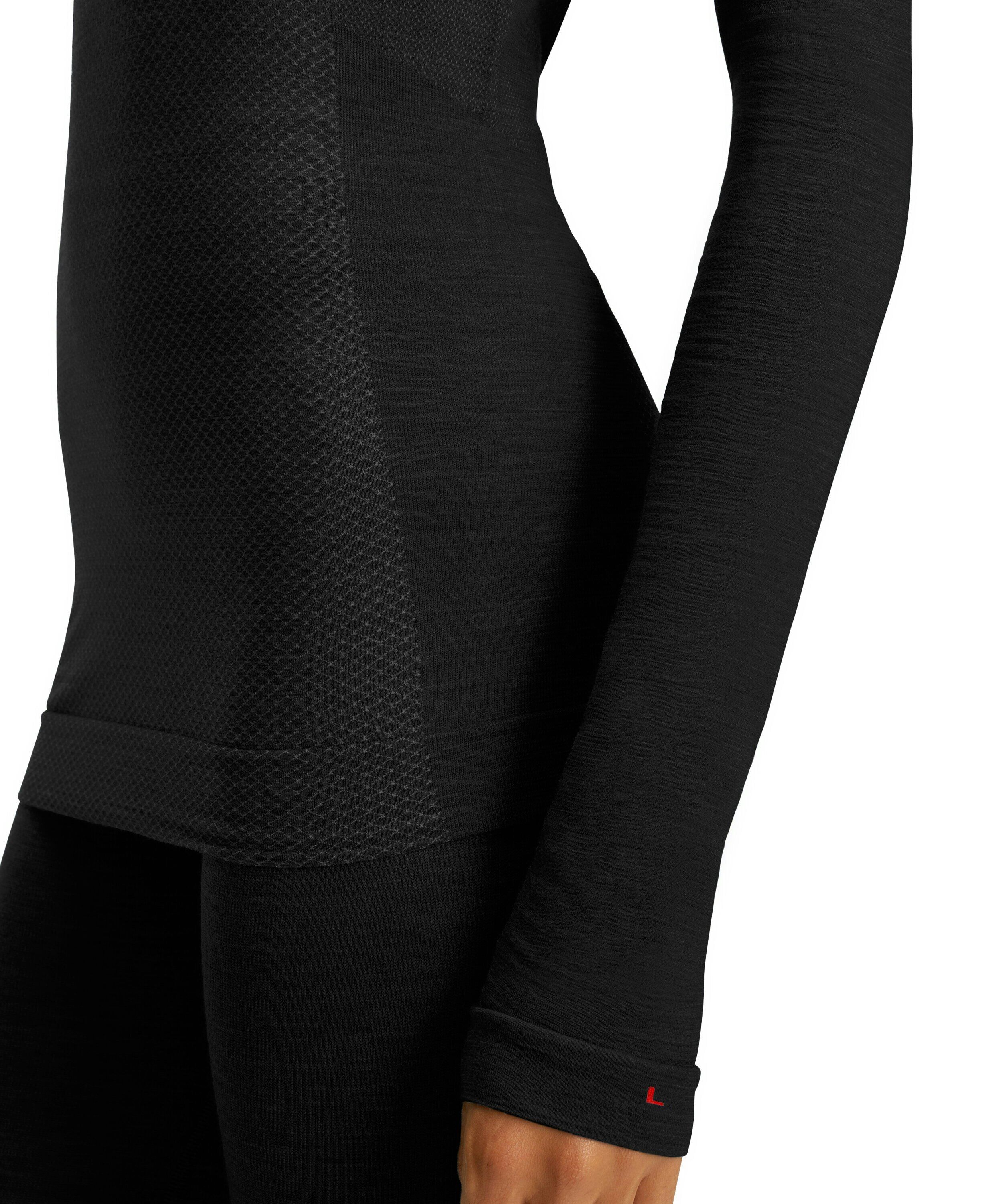 FALKE dames shirt met lange mouw Wool-Tech Light, thermoshirt, zwart (black)