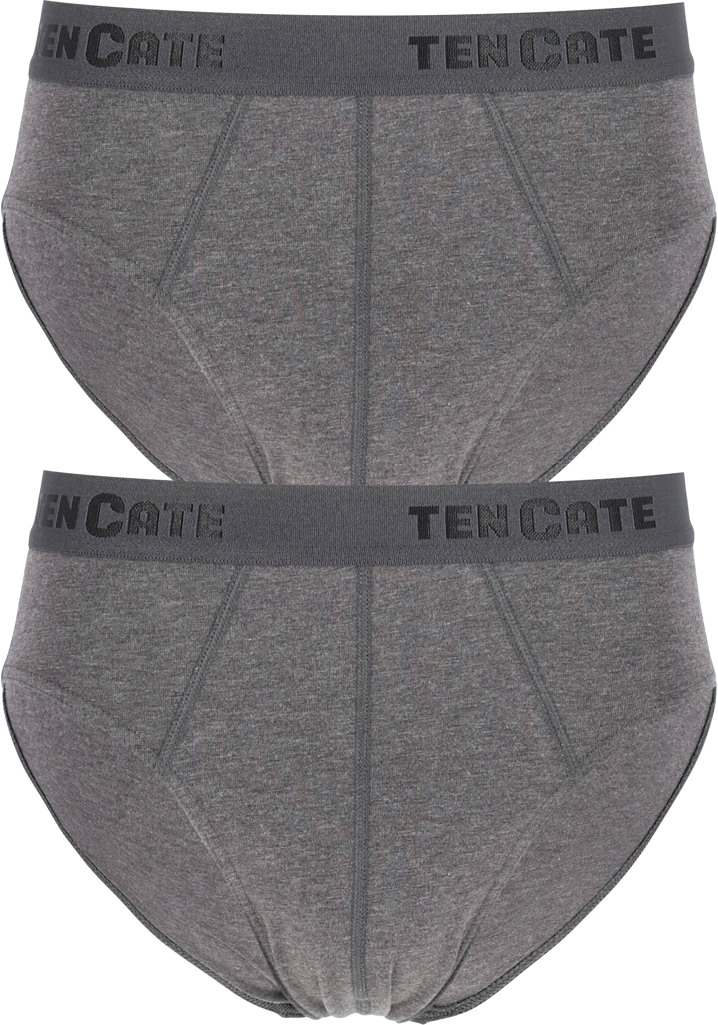 TEN CATE Basics men slip (2-pack), heren sportslips, antraciet grijs melange