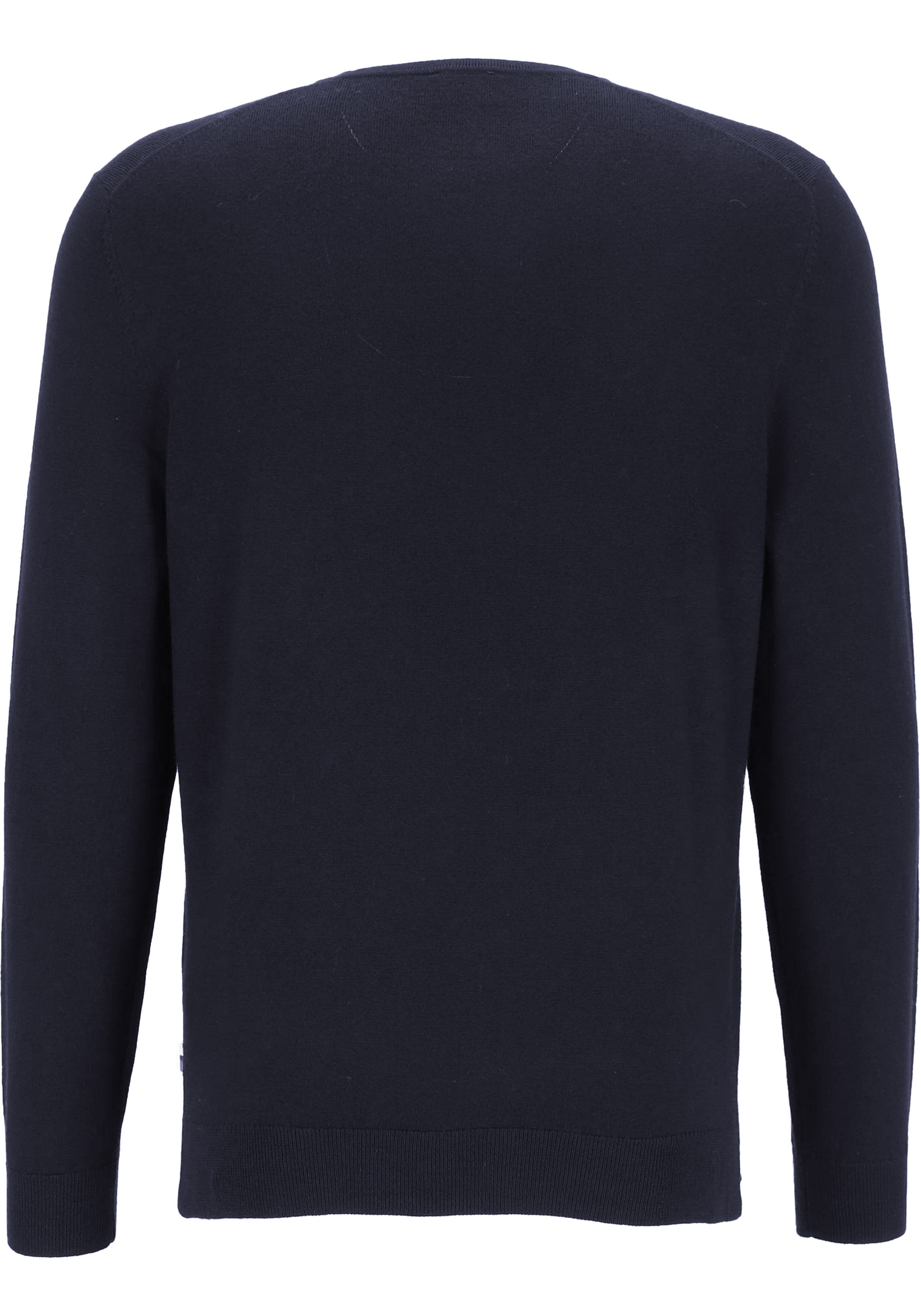 OLYMP modern fit trui wol, O-hals, marine blauw