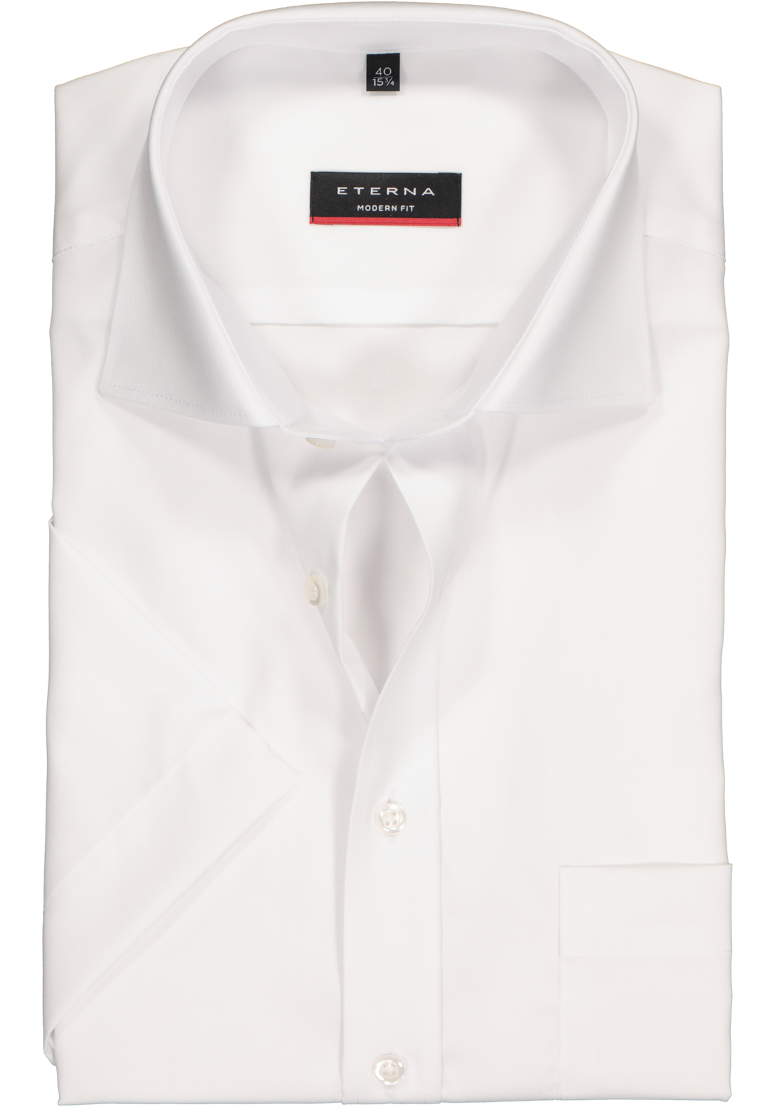 1-4045332252631_eterna-overhemd_HR ETERNA modern fit overhemd, korte mouw, poplin heren overhemd, wit