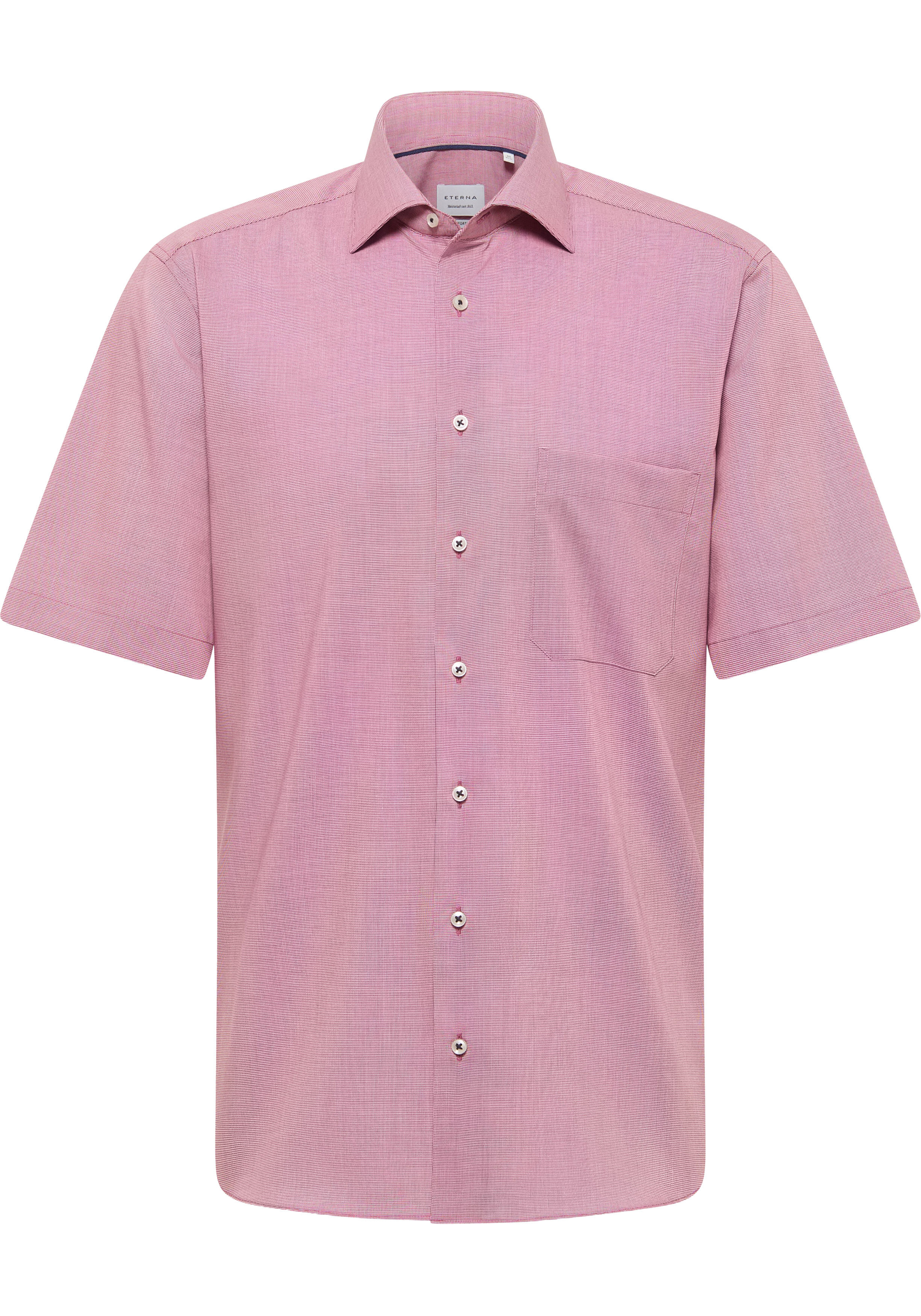 ETERNA comfort fit overhemd korte mouw, structuur, rood