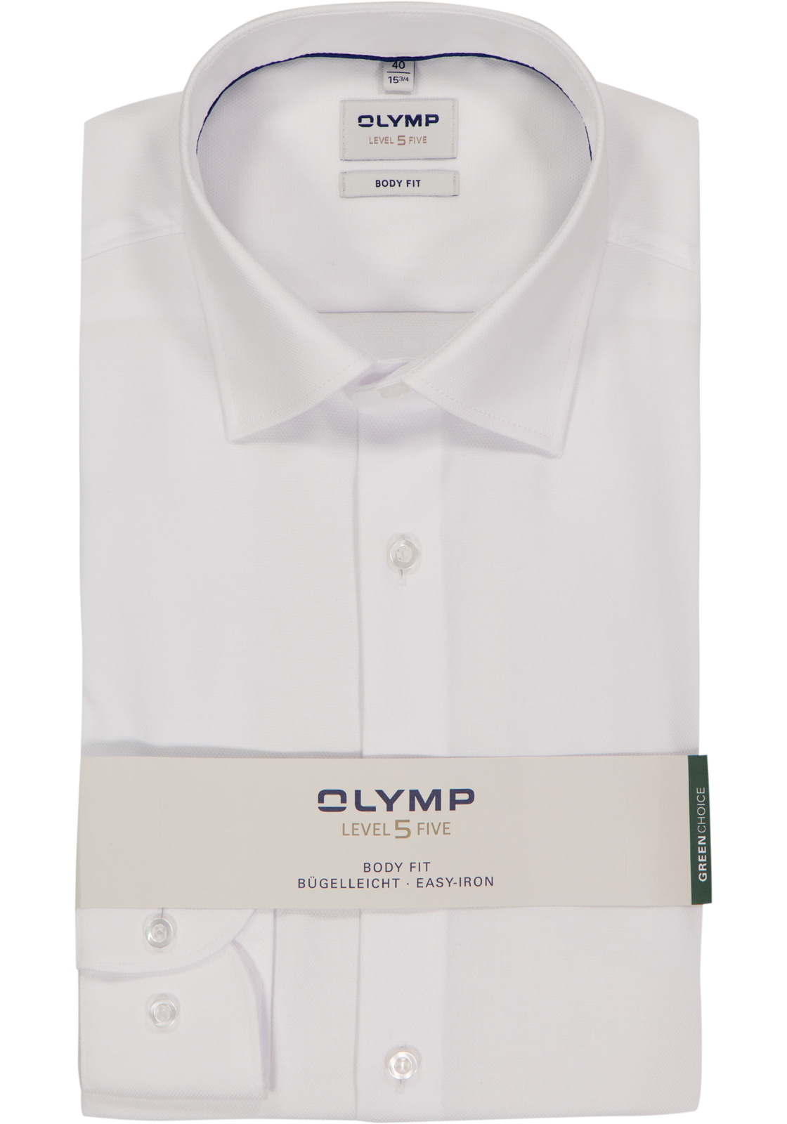 OLYMP Level 5 body fit overhemd, wit met diamant structuur OLYMP Level 5 body fit overhemd, wit met diamant structuur