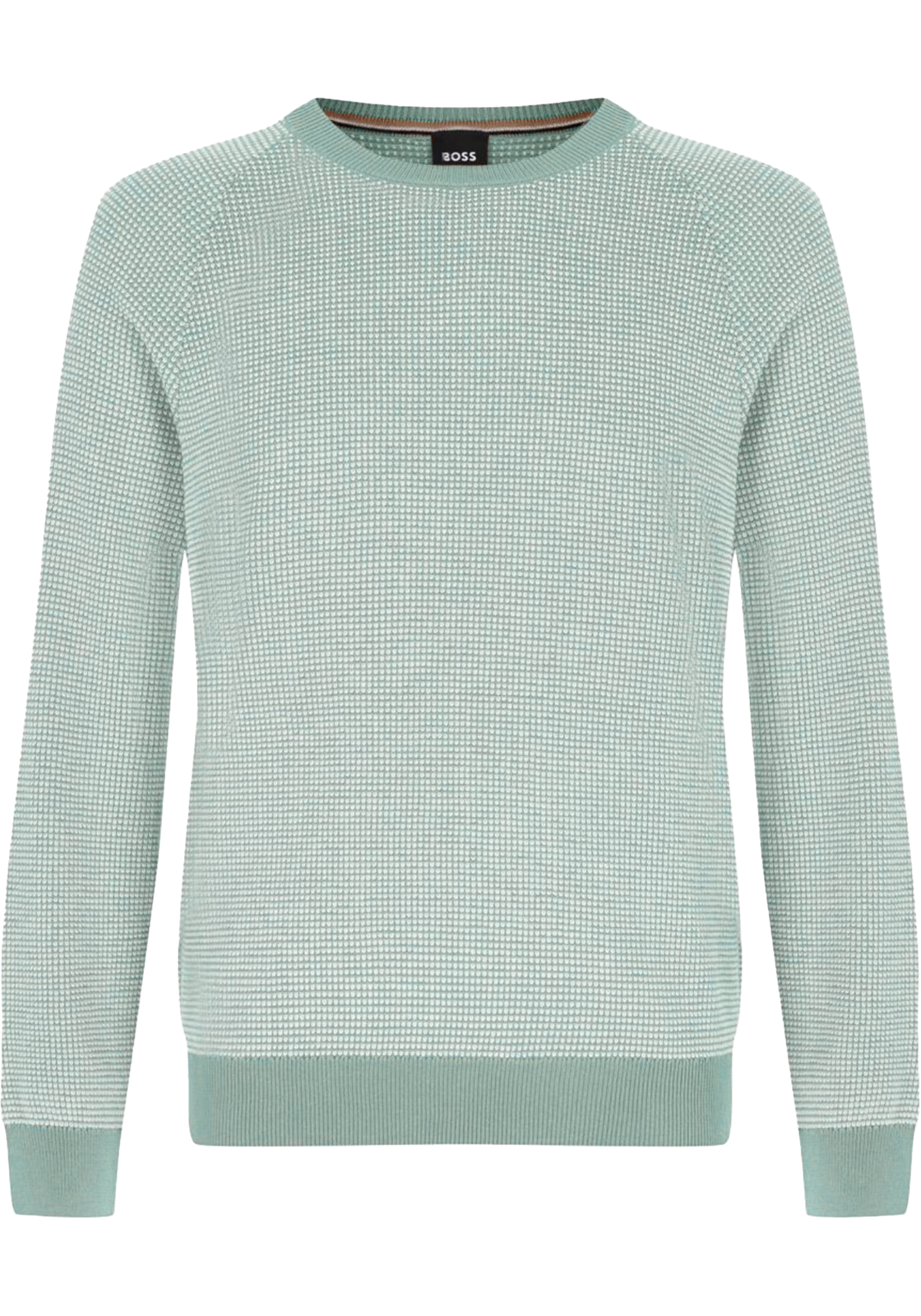 BOSS Dairon regular fit trui wolmengsel, heren trui middeldik O-hals, groen BOSS Dairon regular fit trui wolmengsel, heren trui middeldik O-hals, groen