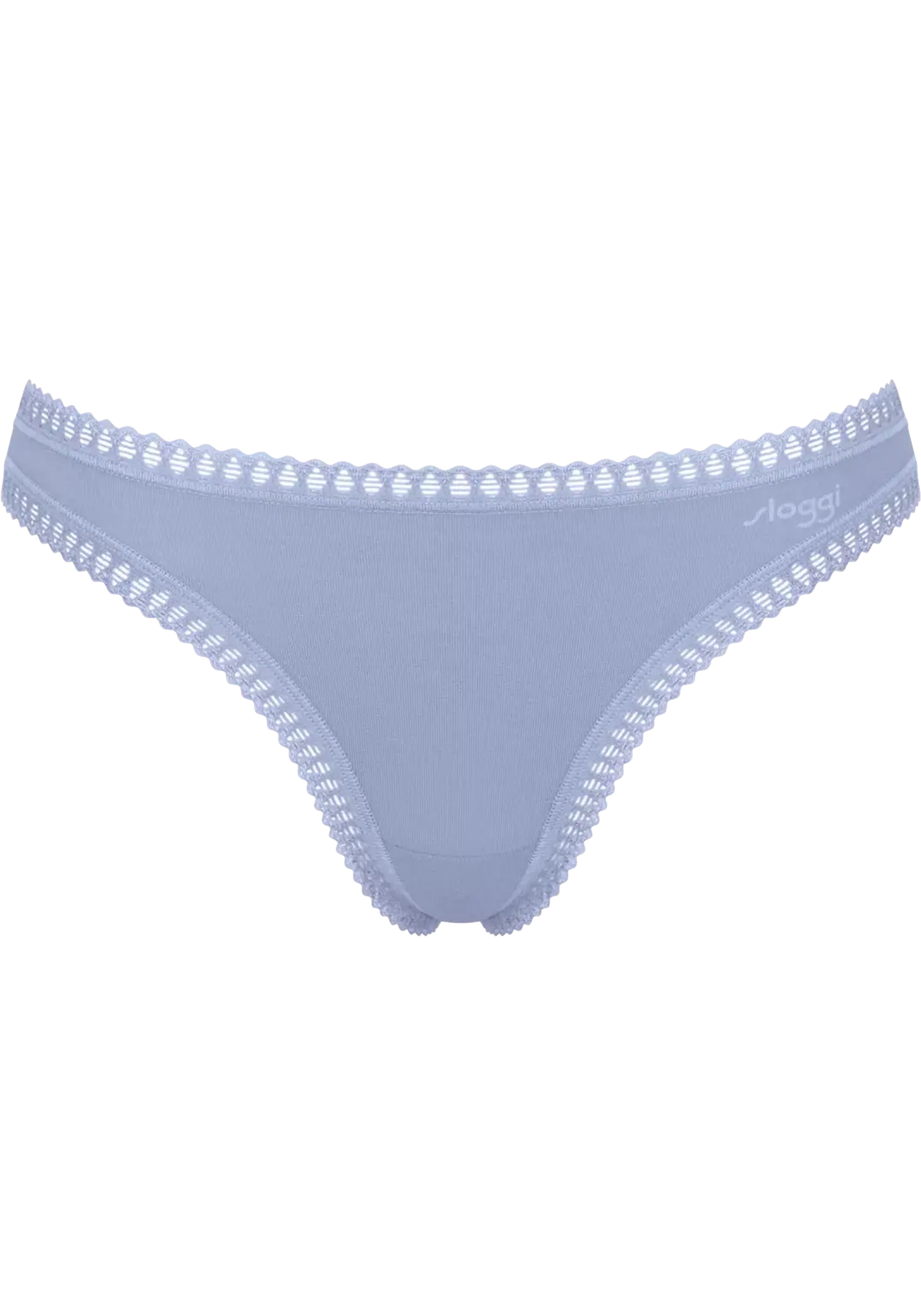 Sloggi Women GO Crush String (3-pack), dames string, lichtblauw, donkerblauw, print