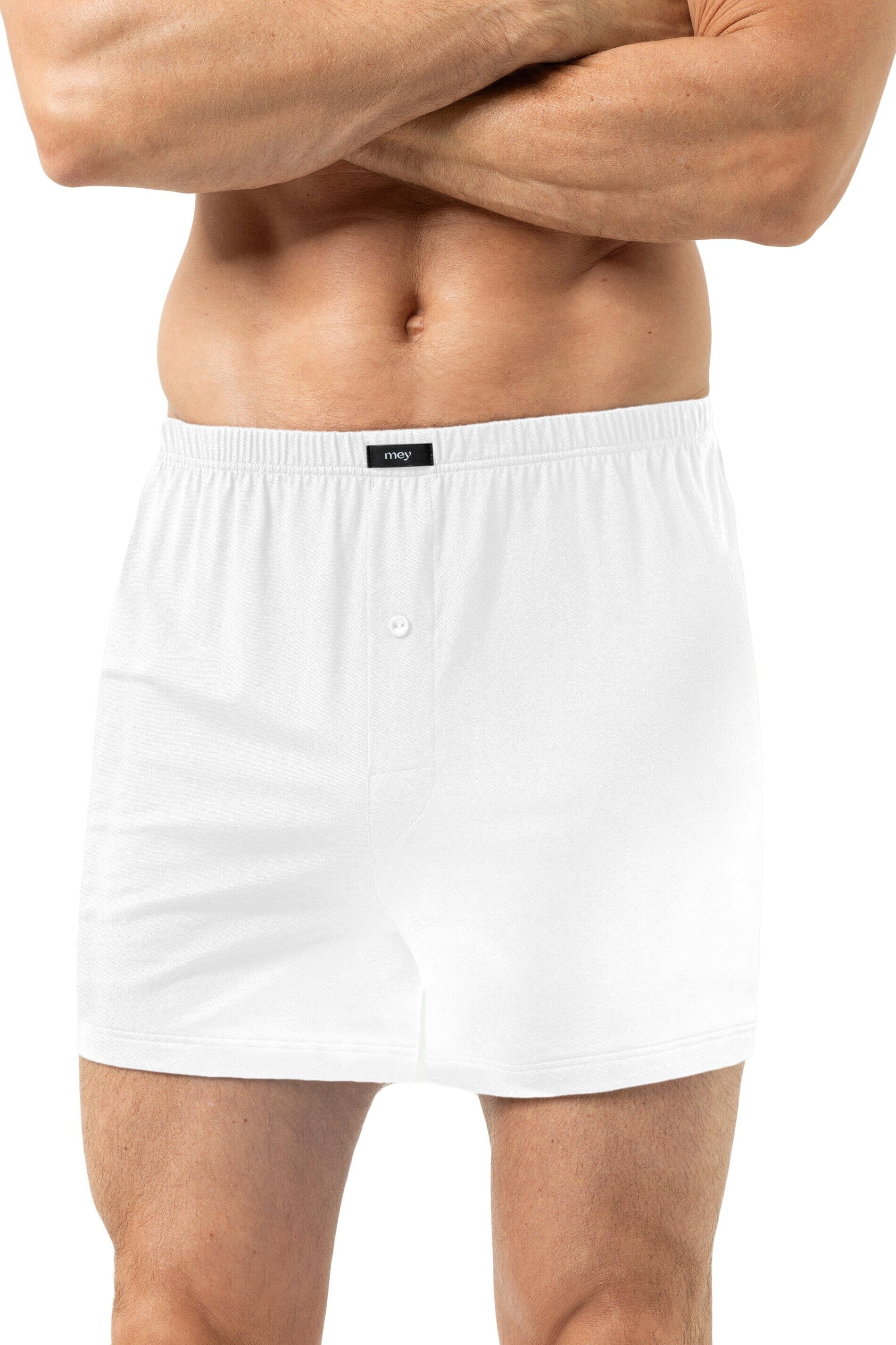 Mey heren boxer short Dry Cotton, boxershort wijd normale lengte met gulp, wit