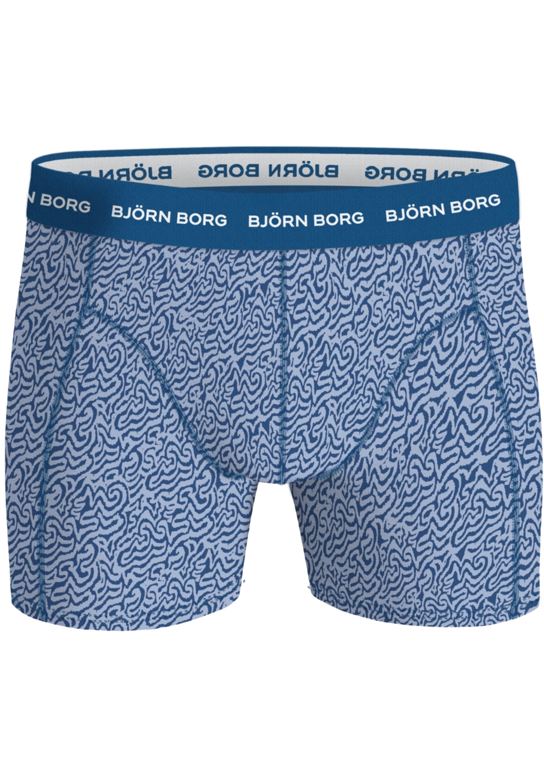 1-7321465529817-bjorn_borg_HR Bjorn Borg Cotton Stretch boxers, heren boxers normale lengte (1-pack), blauw met wit dessin