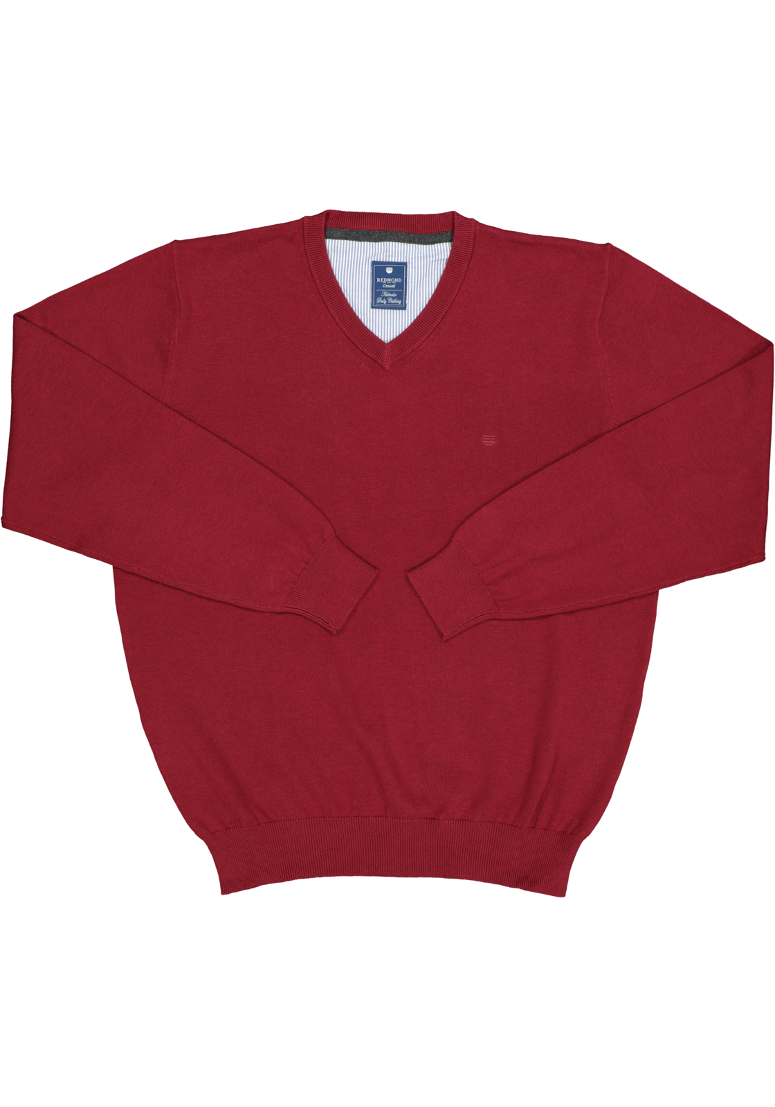 5-4049807247405_redmond_trui_HR Redmond heren trui katoen, V-hals, donker rood