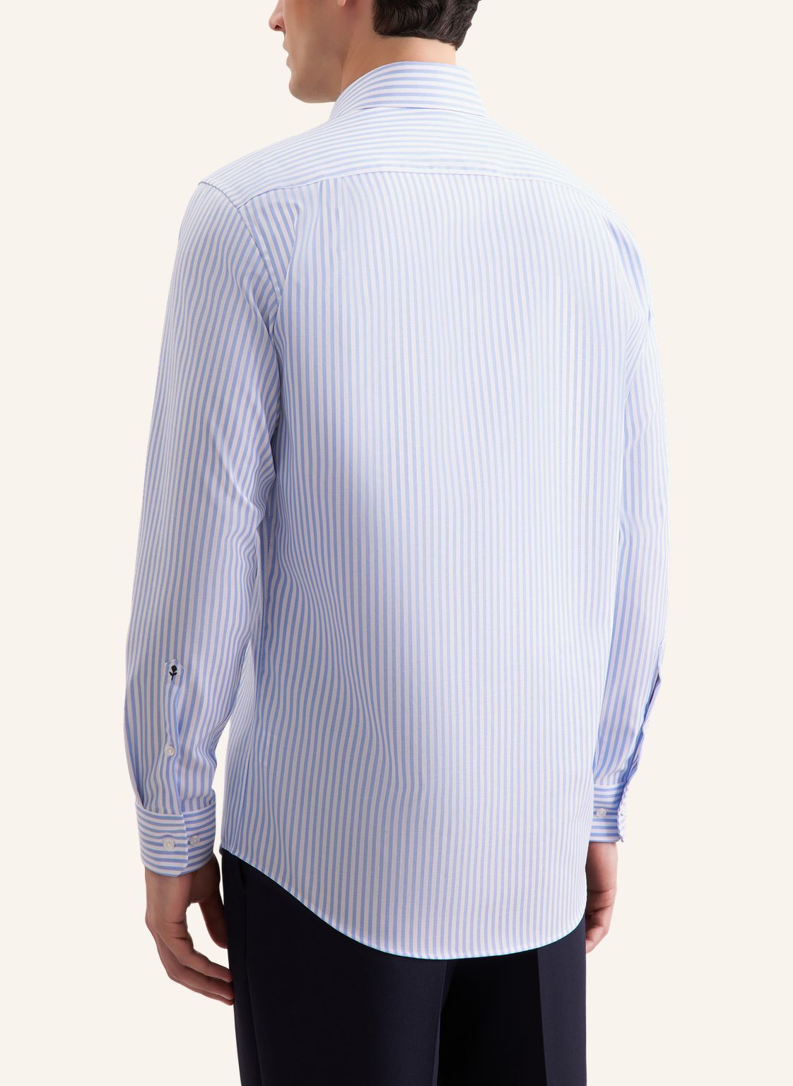Seidensticker comfort fit overhemd, popeline, blauw gestreept
